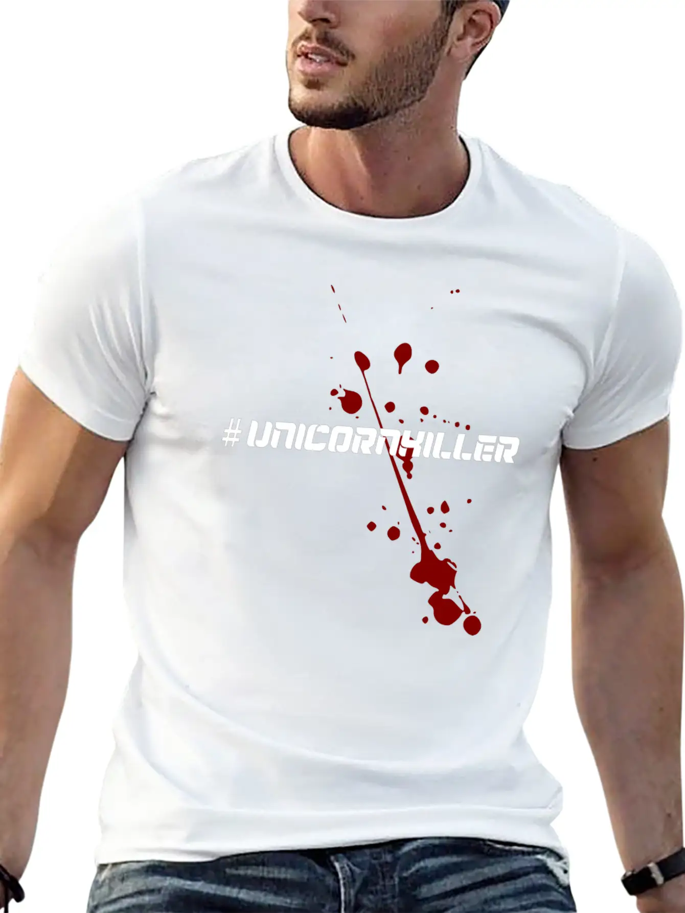 Unicorn Hater Hate Unicorn T-shirt Design Splatter Modern Fit Casual T-Shirt ��� Clean And Versatile Design