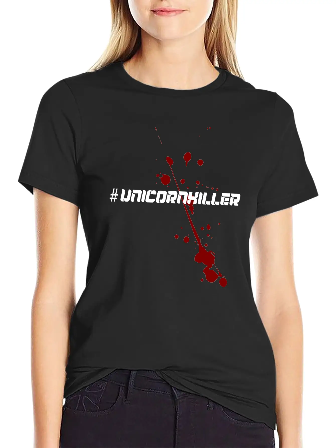 Unicorn Hater Hate Unicorn T-shirt Design Splatter Modern Fit Casual T-Shirt ��� Clean And Versatile Design