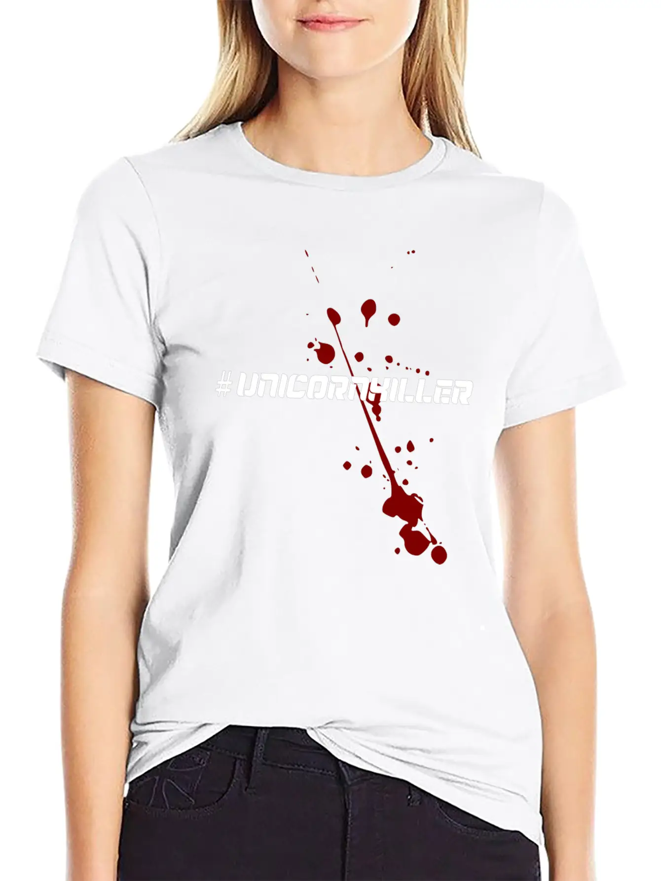 Unicorn Hater Hate Unicorn T-shirt Design Splatter Modern Fit Casual T-Shirt ��� Clean And Versatile Design