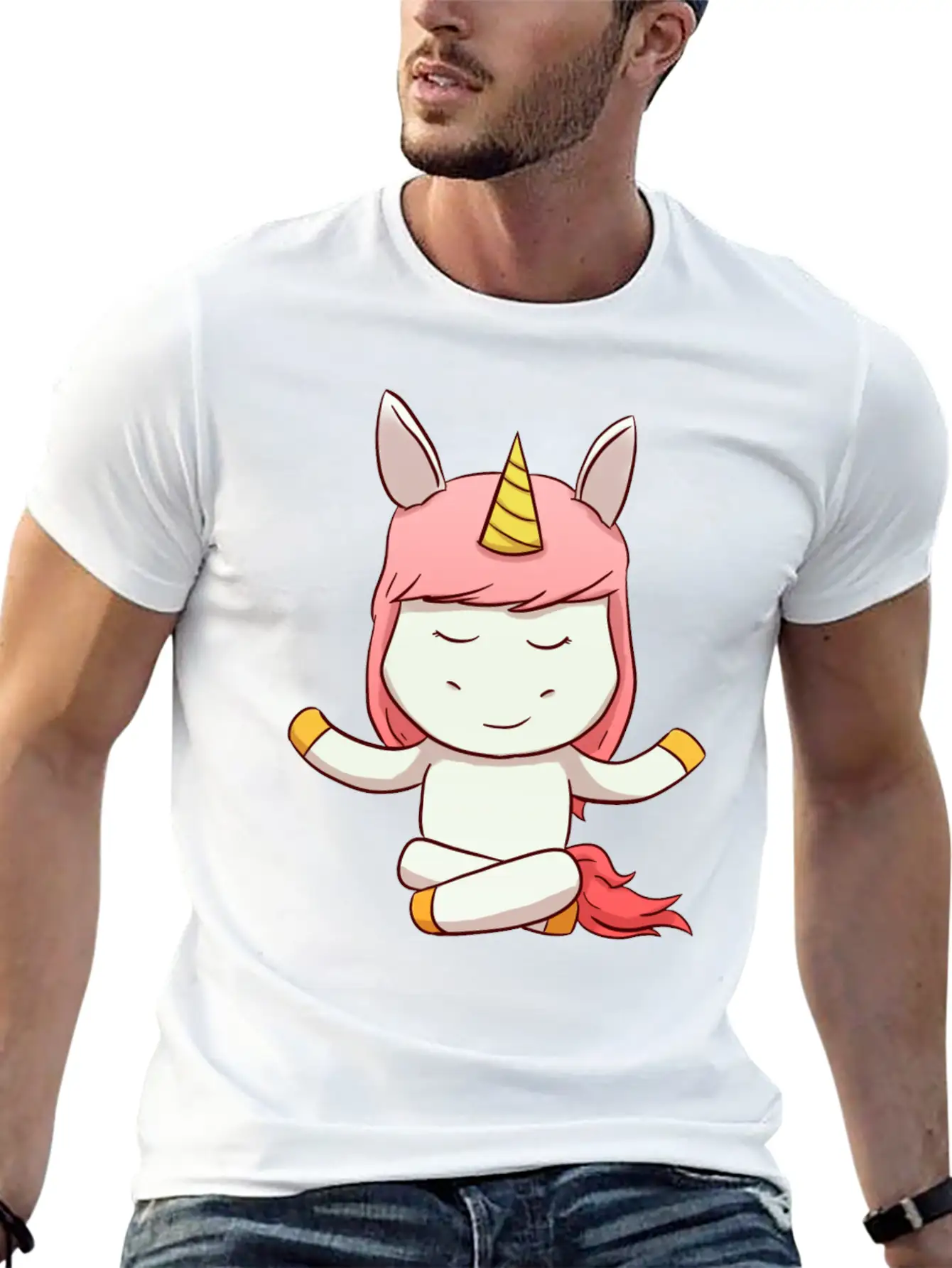 Unicorn Meditation Modern Fit Casual T-Shirt – Clean And Versatile Design