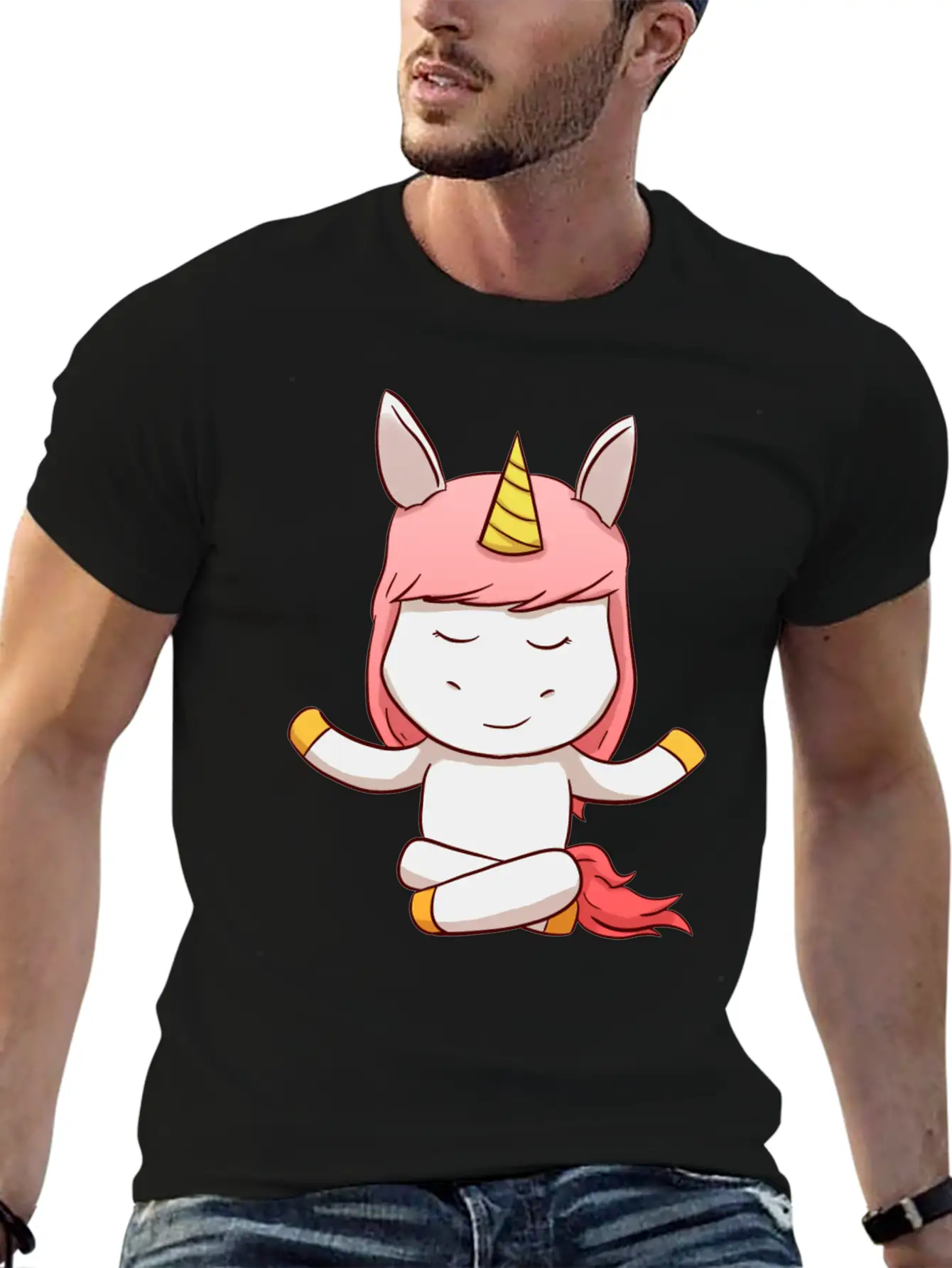 Unicorn Meditation Modern Fit Casual T-Shirt – Clean And Versatile Design