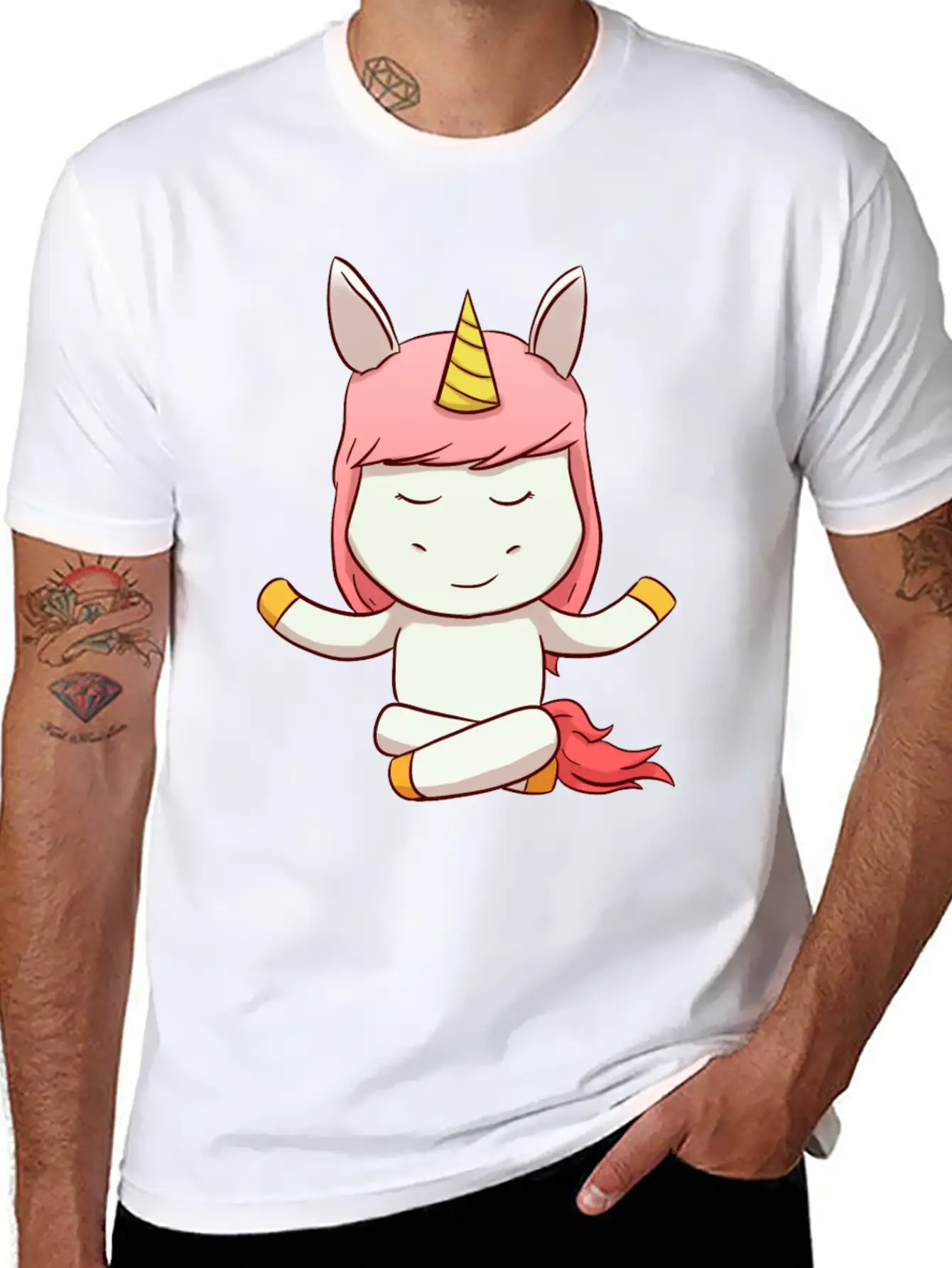 Unicorn Meditation Modern Fit Casual T-Shirt – Clean And Versatile Design