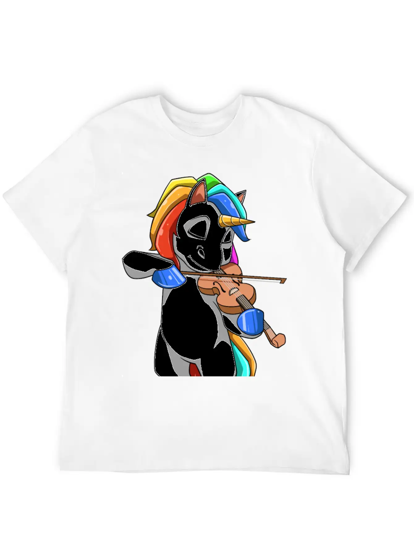 Unicorn Plays The Violin Stylish Everyday T-Shirt – Unisex Basic Cotton Tee