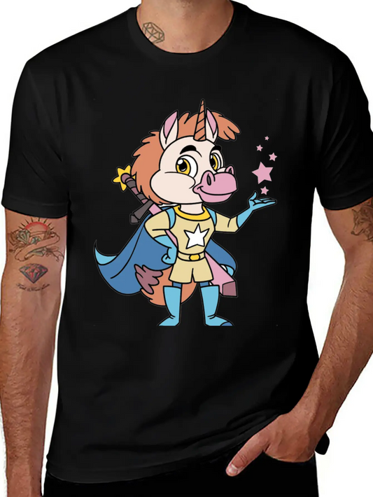 Unicorn Superhero Lightweight Cotton T-Shirt – Daily Comfort Graphic Shirt