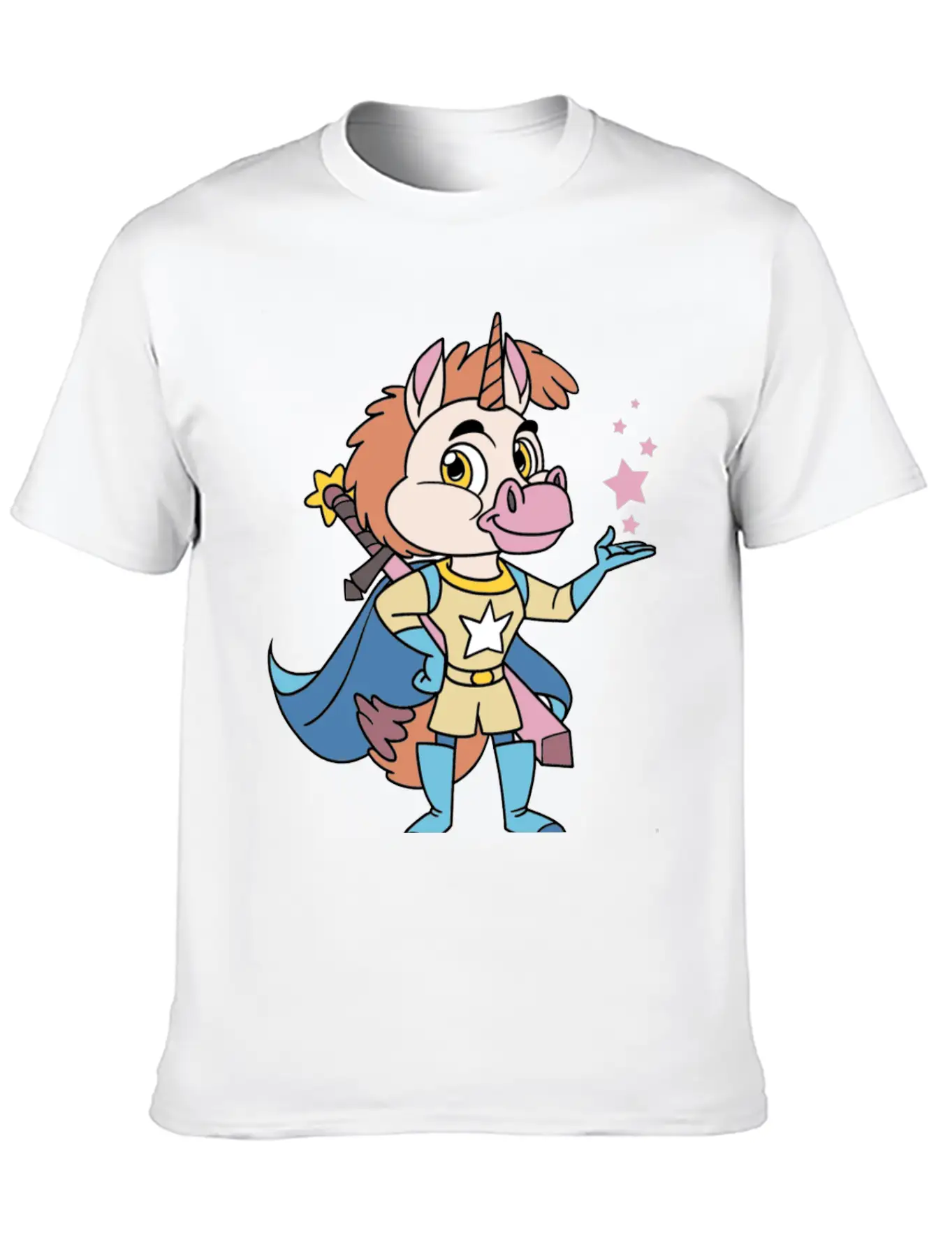 Unicorn Superhero Lightweight Cotton T-Shirt – Daily Comfort Graphic Shirt