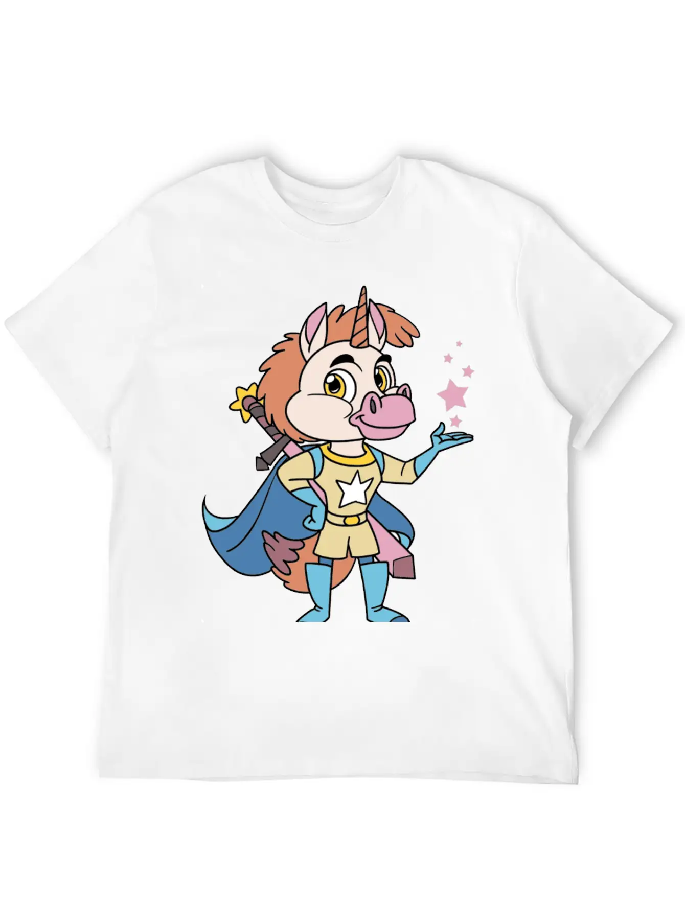 Unicorn Superhero Lightweight Cotton T-Shirt – Daily Comfort Graphic Shirt