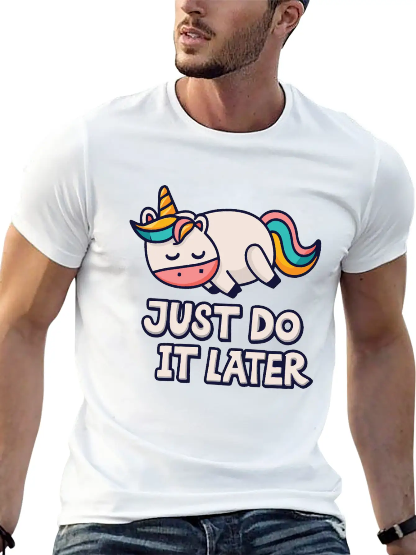 Unicorn Thick Unicorn Chilling Out Basic Graphic T-Shirt – Daily Comfort In Soft Cotton