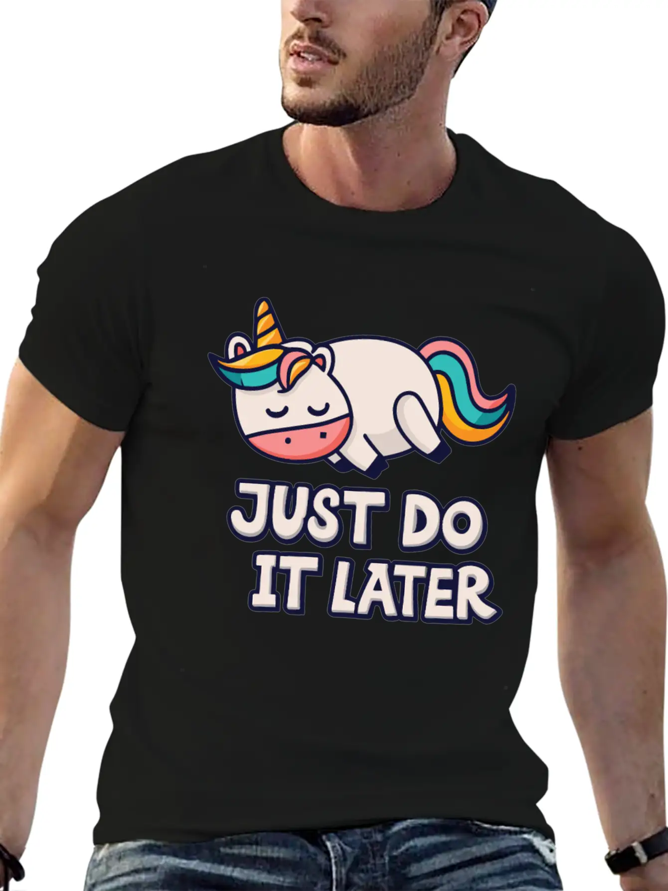 Unicorn Thick Unicorn Chilling Out Basic Graphic T-Shirt – Daily Comfort In Soft Cotton