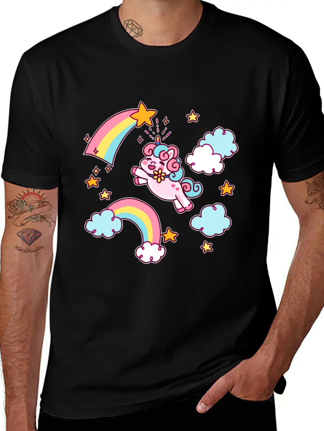 Unicorn Unicorn Rainbow Shooting Star Gift Relaxed Everyday Tee – Lightweight And Durable Cotton
