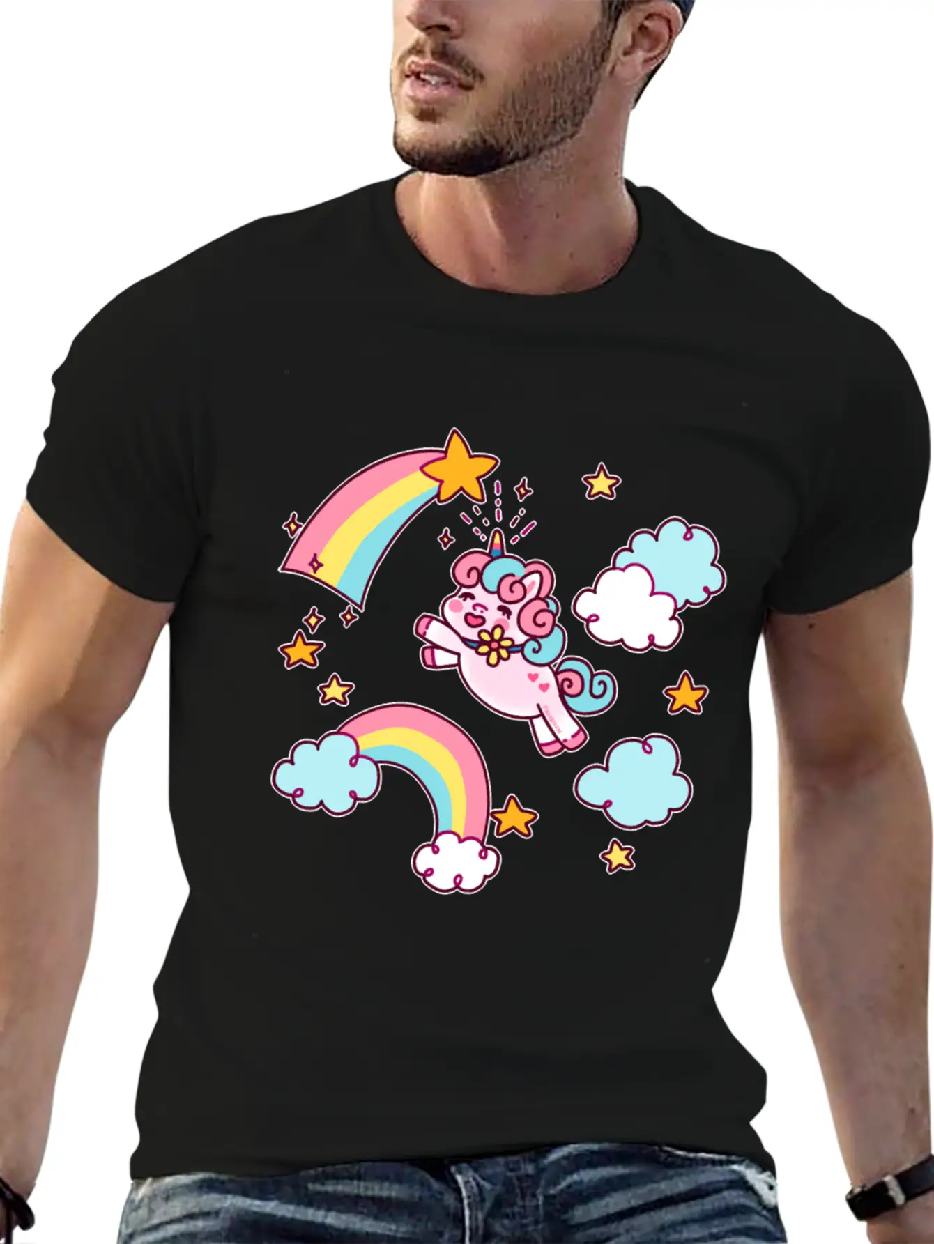 Unicorn Unicorn Rainbow Shooting Star Gift Relaxed Everyday Tee – Lightweight And Durable Cotton