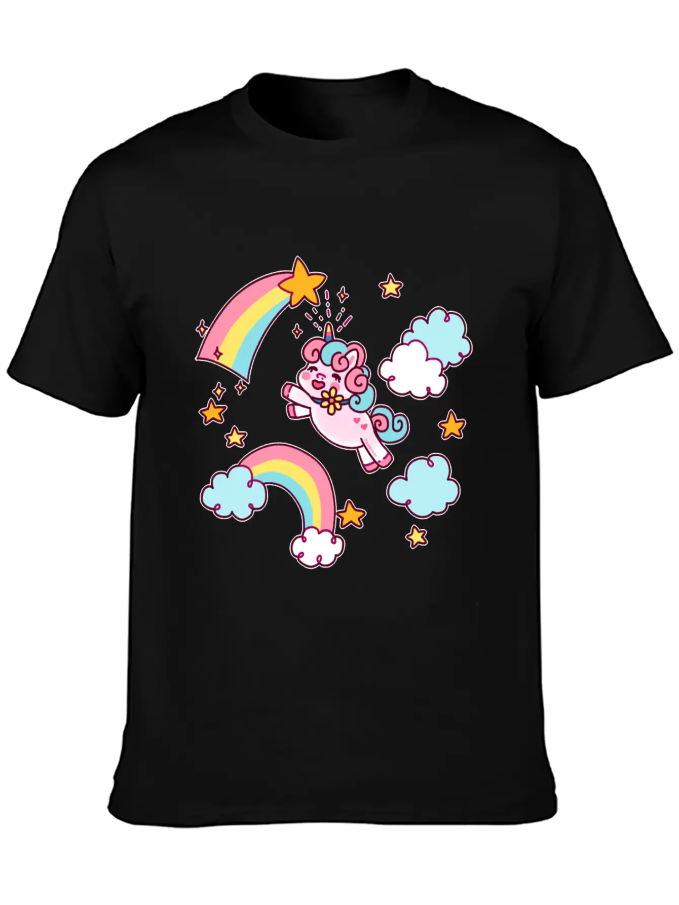 Unicorn Unicorn Rainbow Shooting Star Gift Relaxed Everyday Tee – Lightweight And Durable Cotton