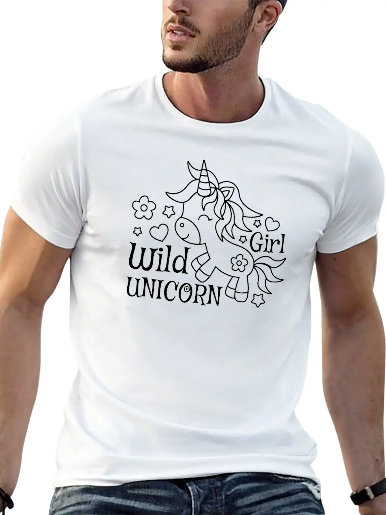 Unicorn Wild Unicorn Girl Modern Fit Casual T-Shirt – Clean And Versatile Design
