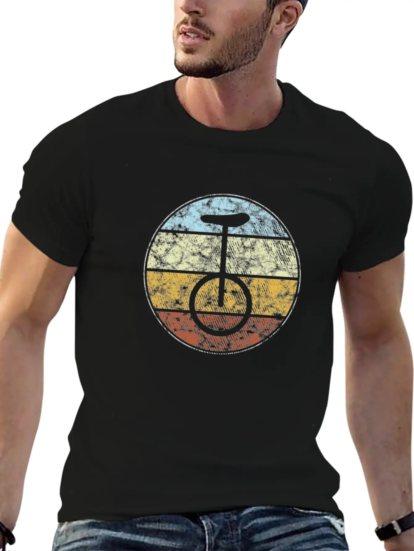 Unicycle Retro Unisex Casual T-Shirt – Clean Design For Daily Comfort
