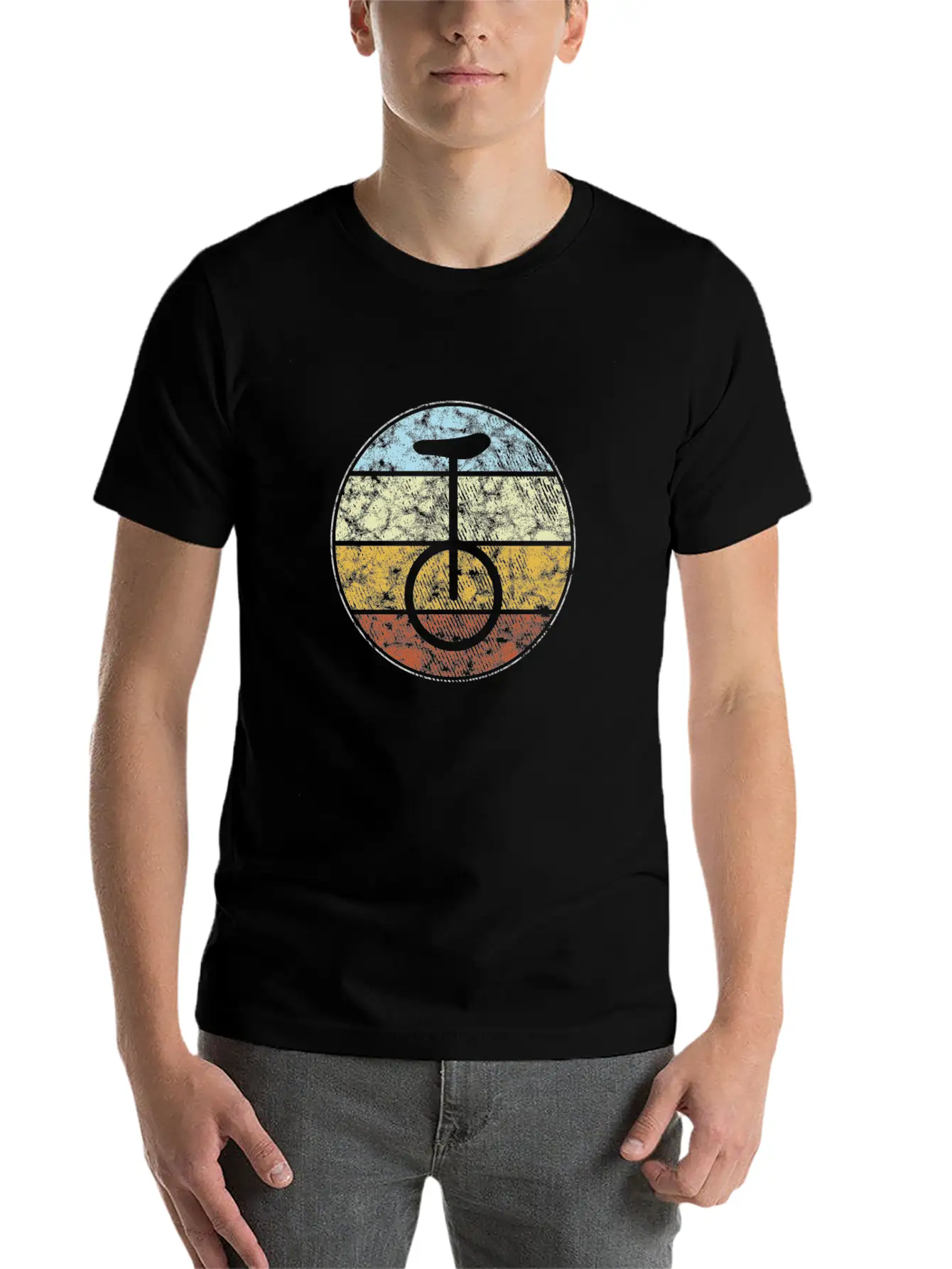 Unicycle Retro Unisex Casual T-Shirt – Clean Design For Daily Comfort