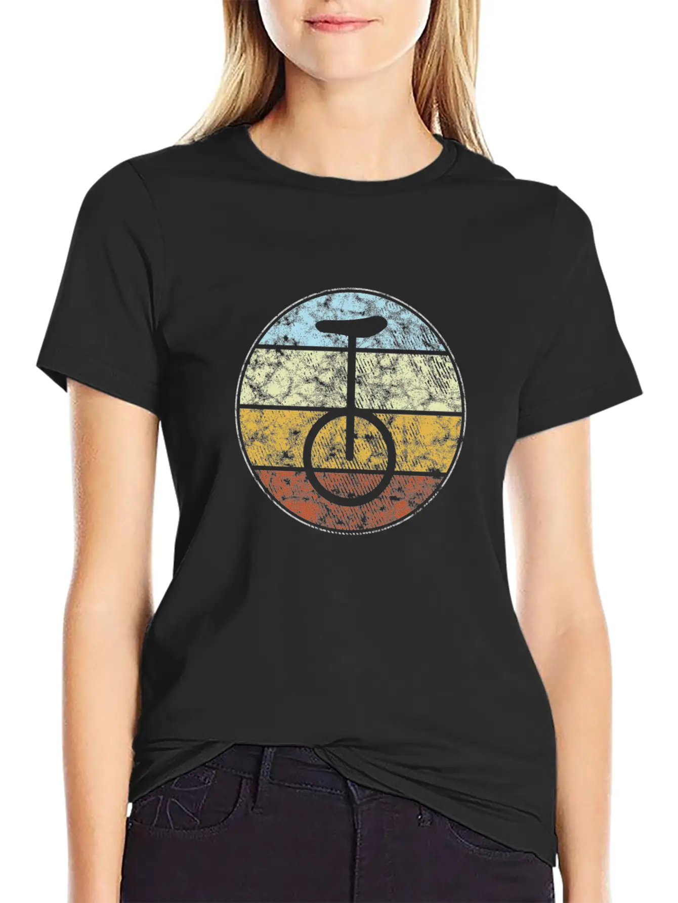 Unicycle Retro Unisex Casual T-Shirt – Clean Design For Daily Comfort