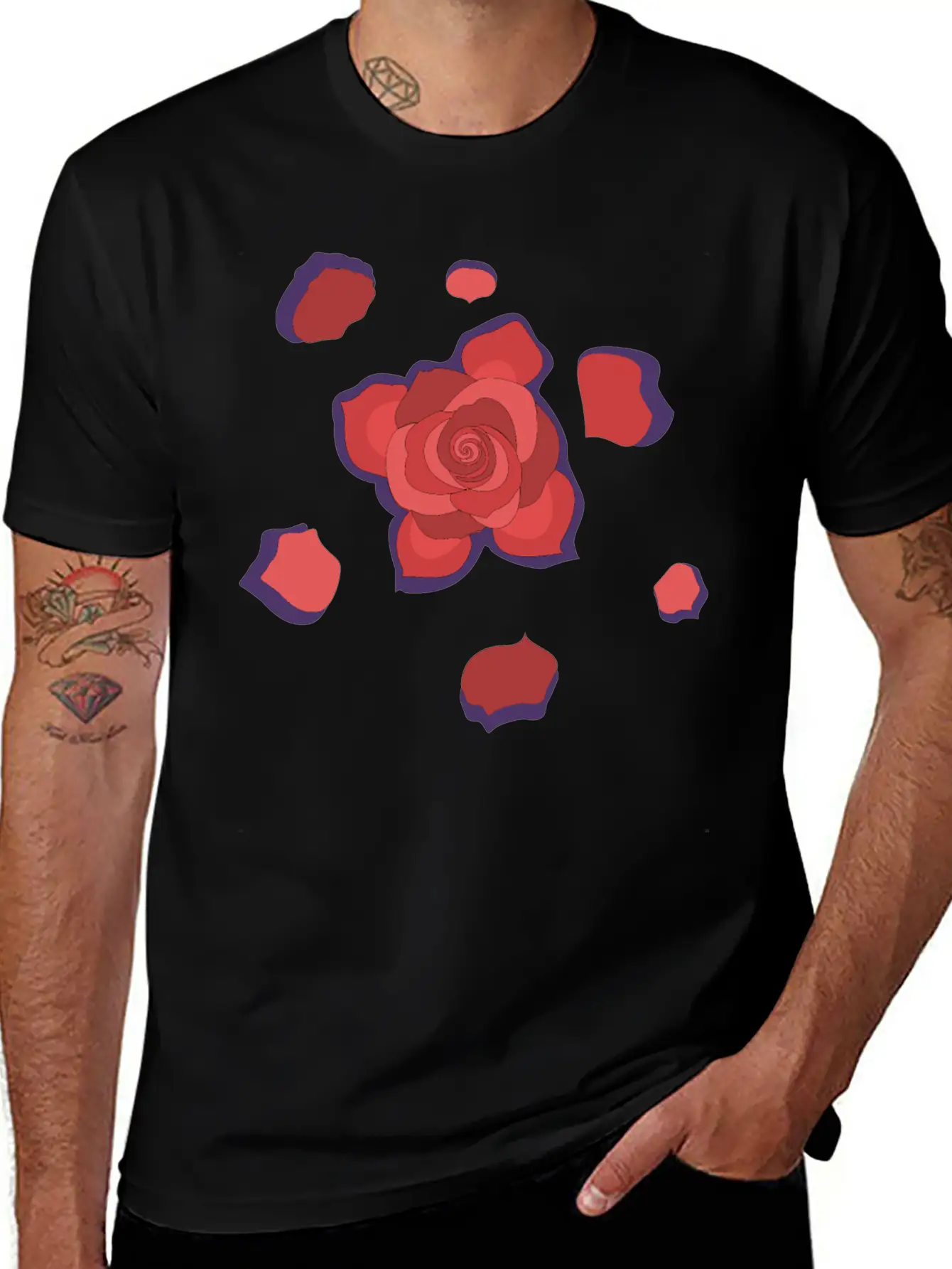 Unique Rose Essential Cotton Tee For Daily Outfits – Unisex Style