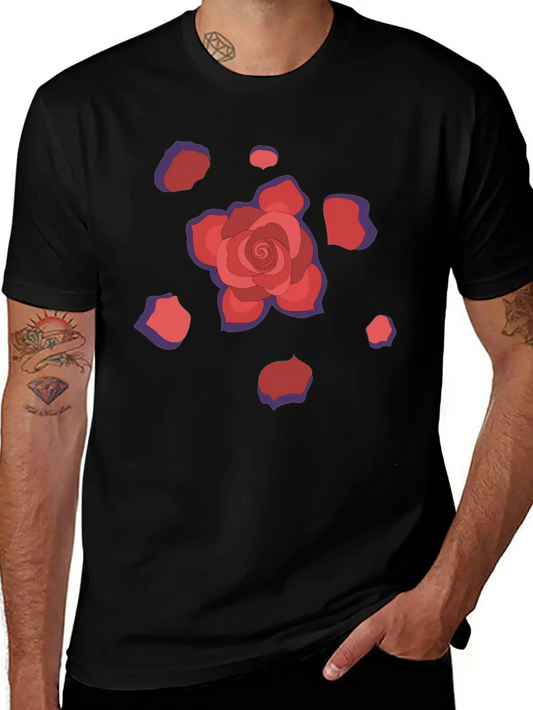 Unique Rose Essential Cotton Tee For Daily Outfits – Unisex Style
