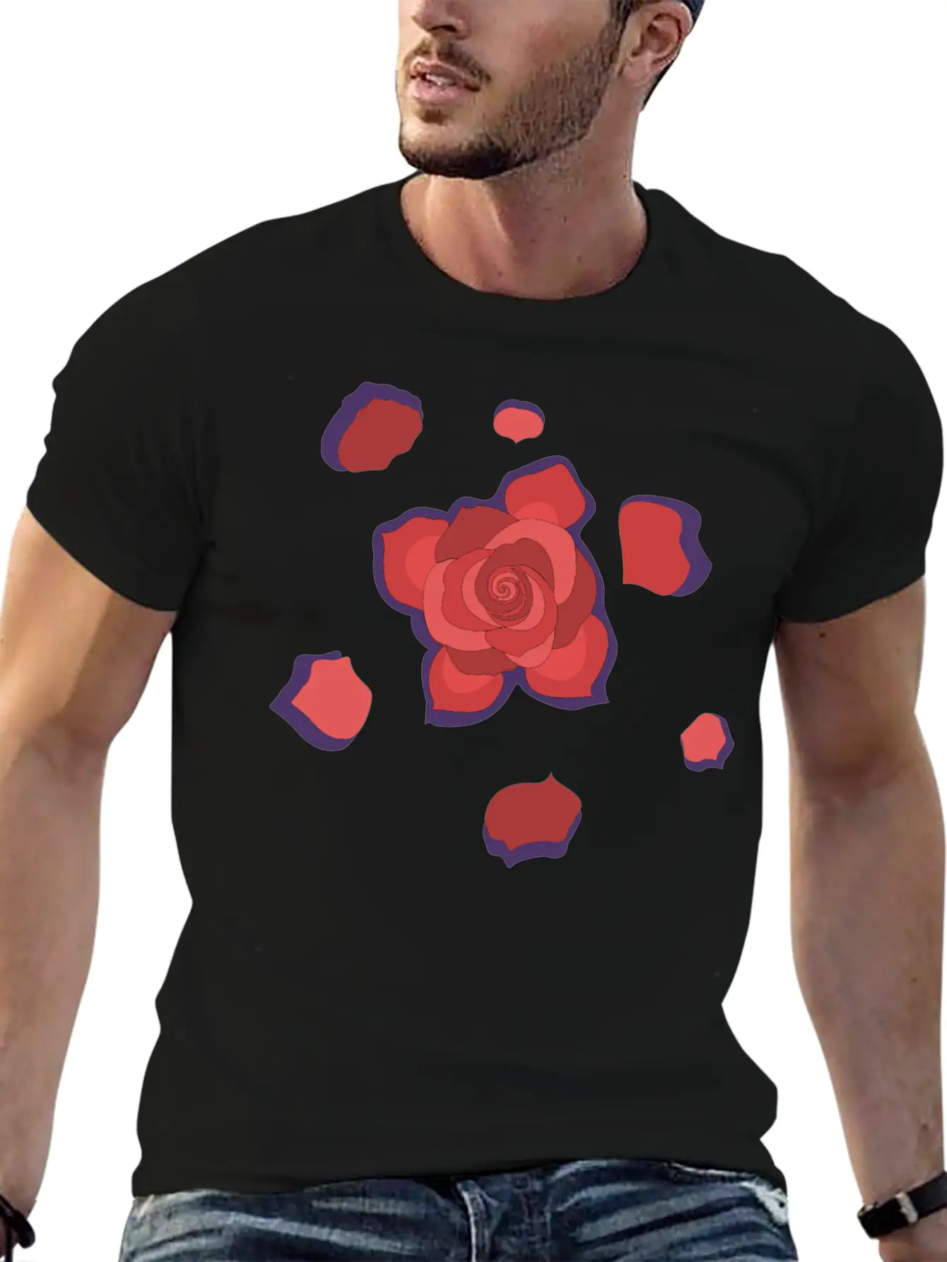 Unique Rose Essential Cotton Tee For Daily Outfits – Unisex Style