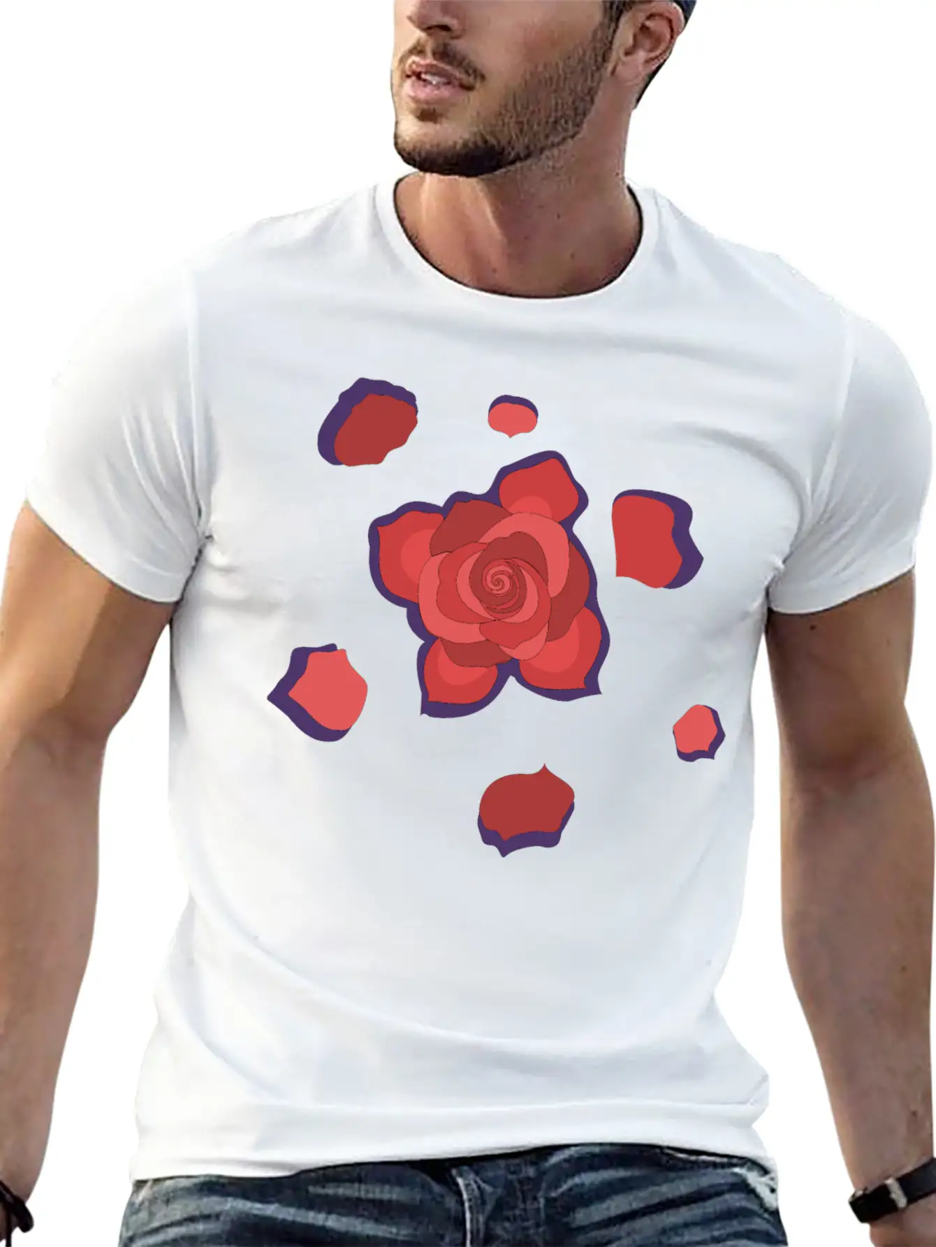 Unique Rose Essential Cotton Tee For Daily Outfits – Unisex Style