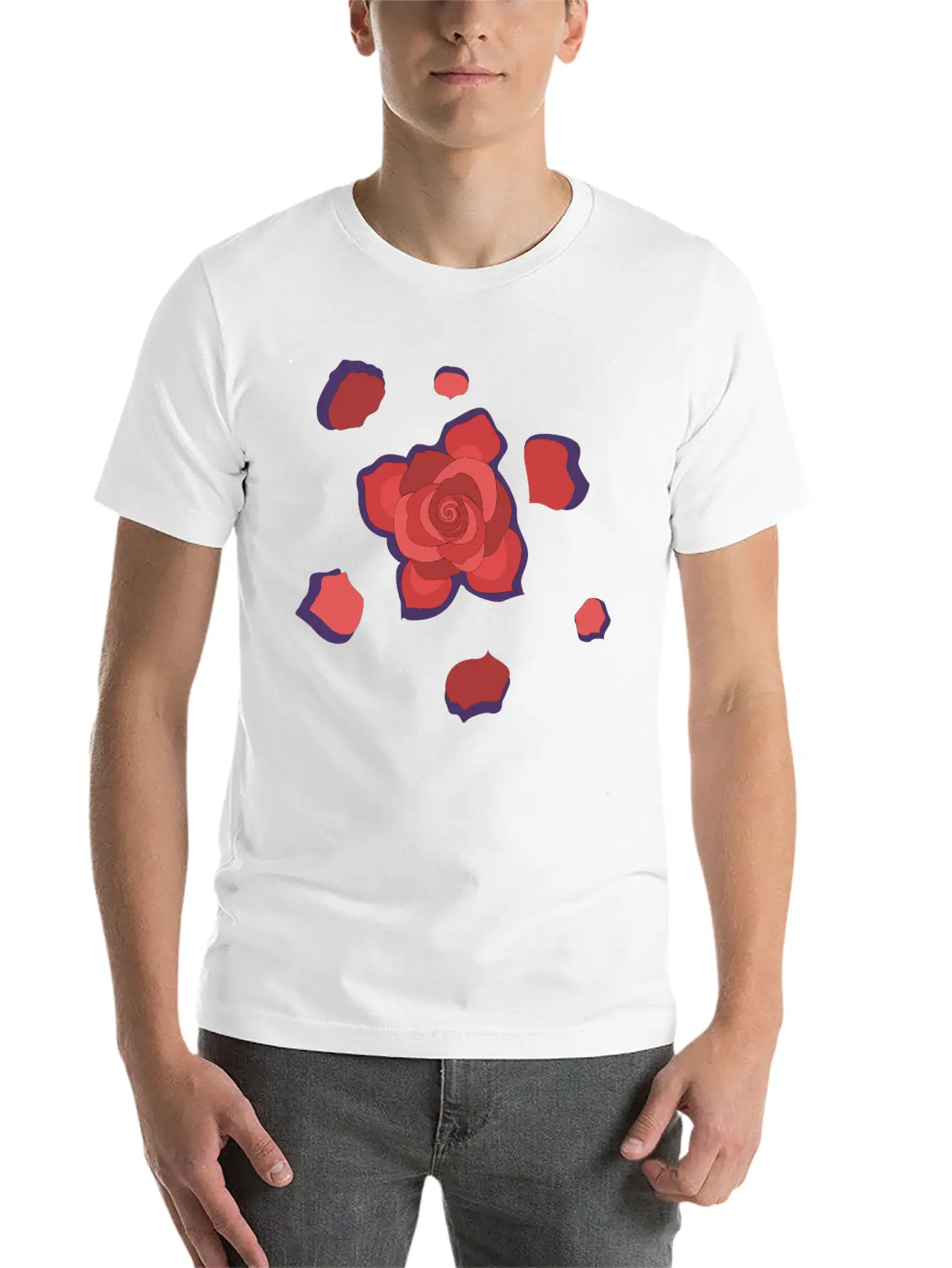 Unique Rose Essential Cotton Tee For Daily Outfits – Unisex Style