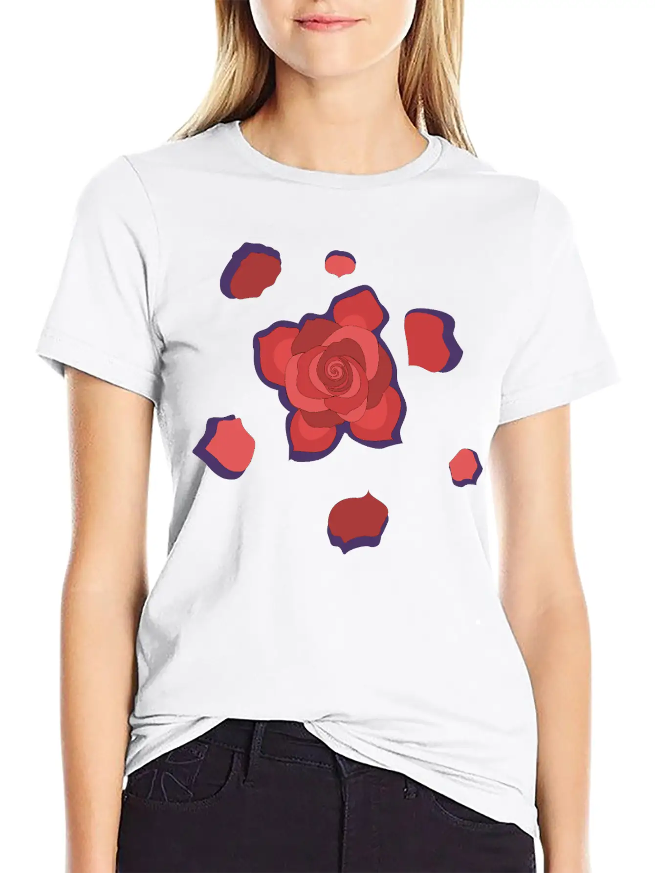 Unique Rose Essential Cotton Tee For Daily Outfits – Unisex Style