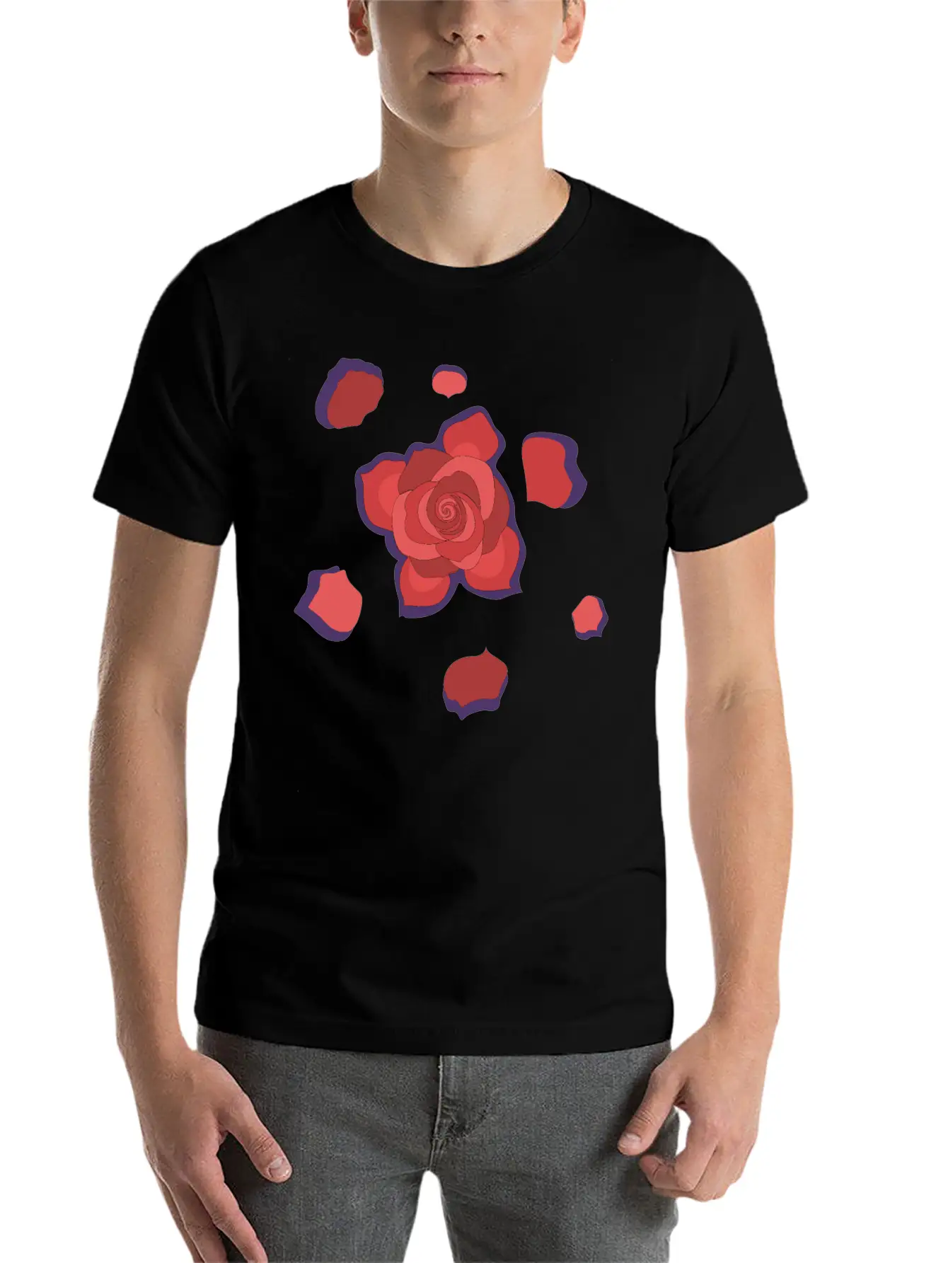 Unique Rose Essential Cotton Tee For Daily Outfits – Unisex Style