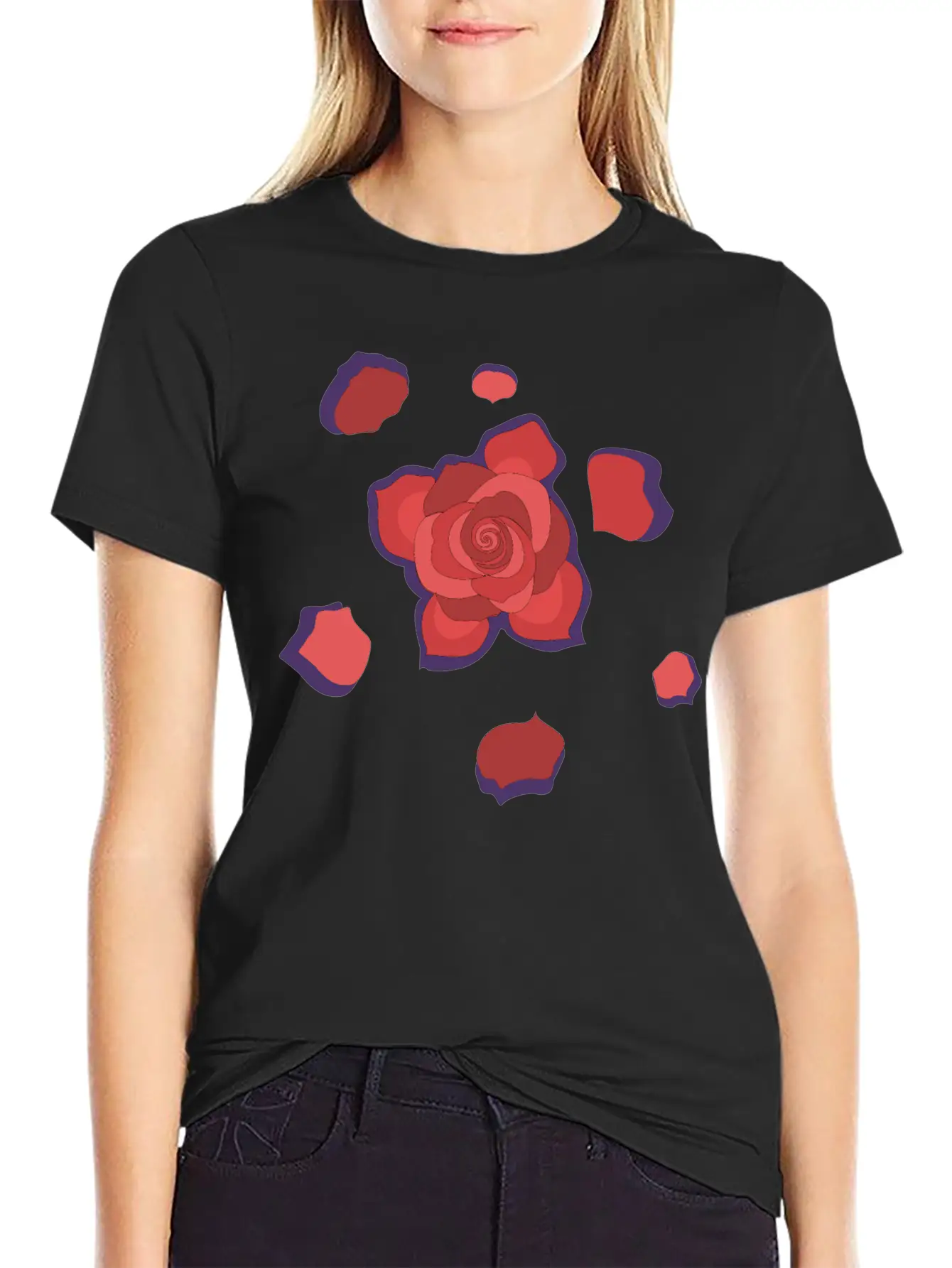 Unique Rose Essential Cotton Tee For Daily Outfits – Unisex Style