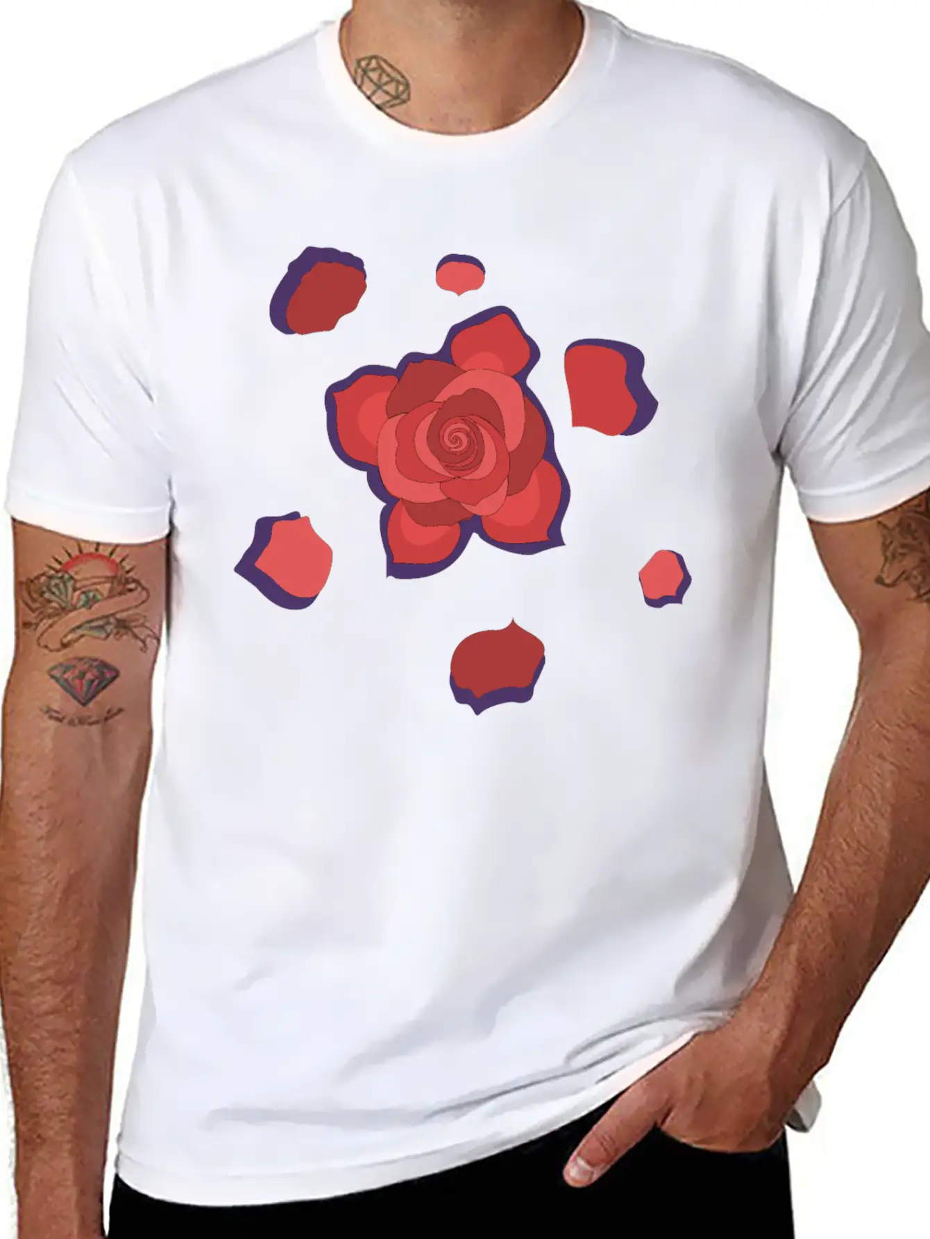 Unique Rose Essential Cotton Tee For Daily Outfits – Unisex Style