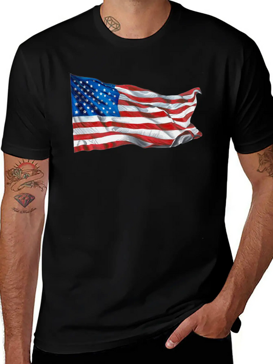 United States Of America Flag Relaxed Everyday Tee – Lightweight And Durable Cotton