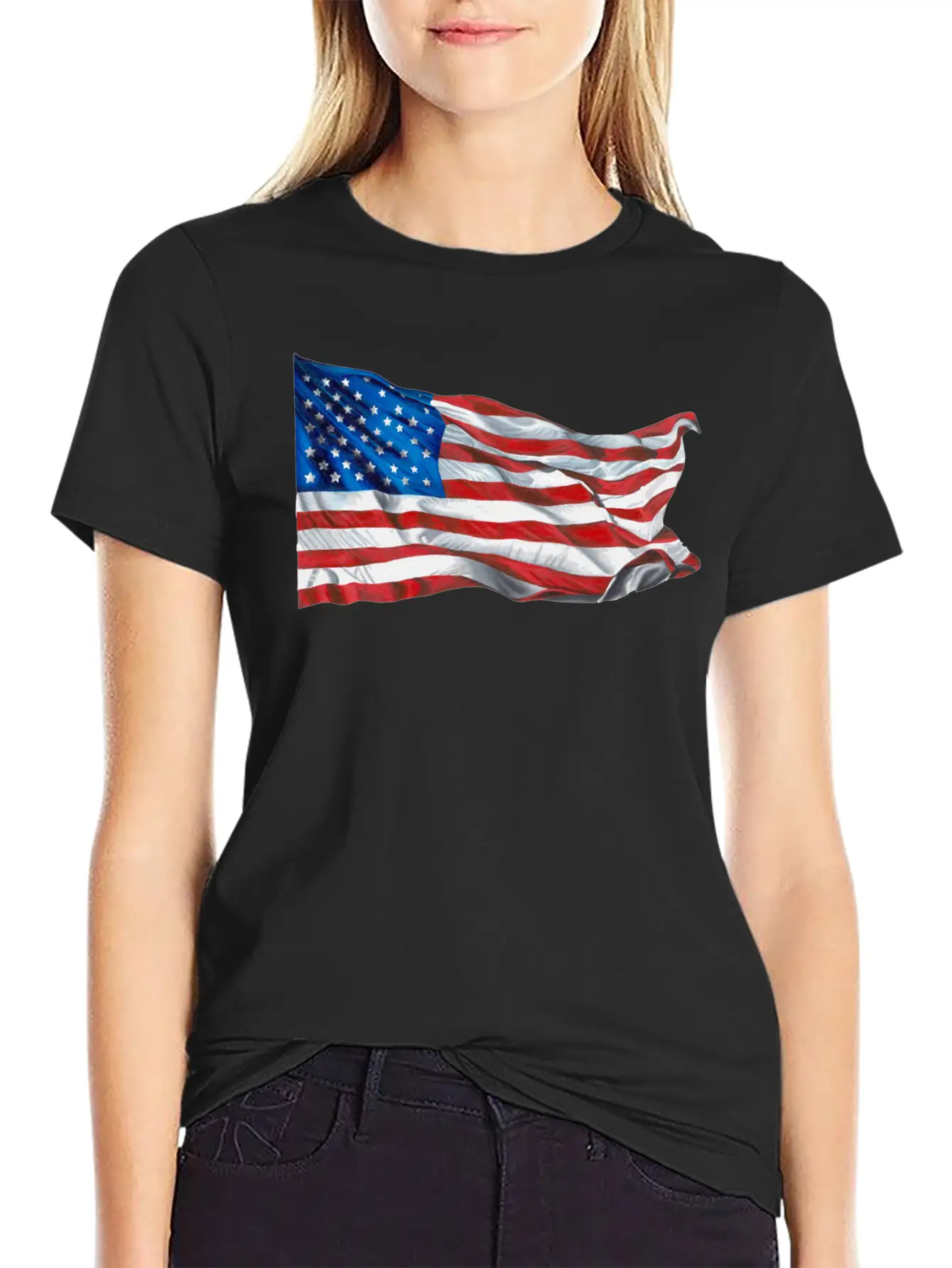 United States Of America Flag Relaxed Everyday Tee – Lightweight And Durable Cotton