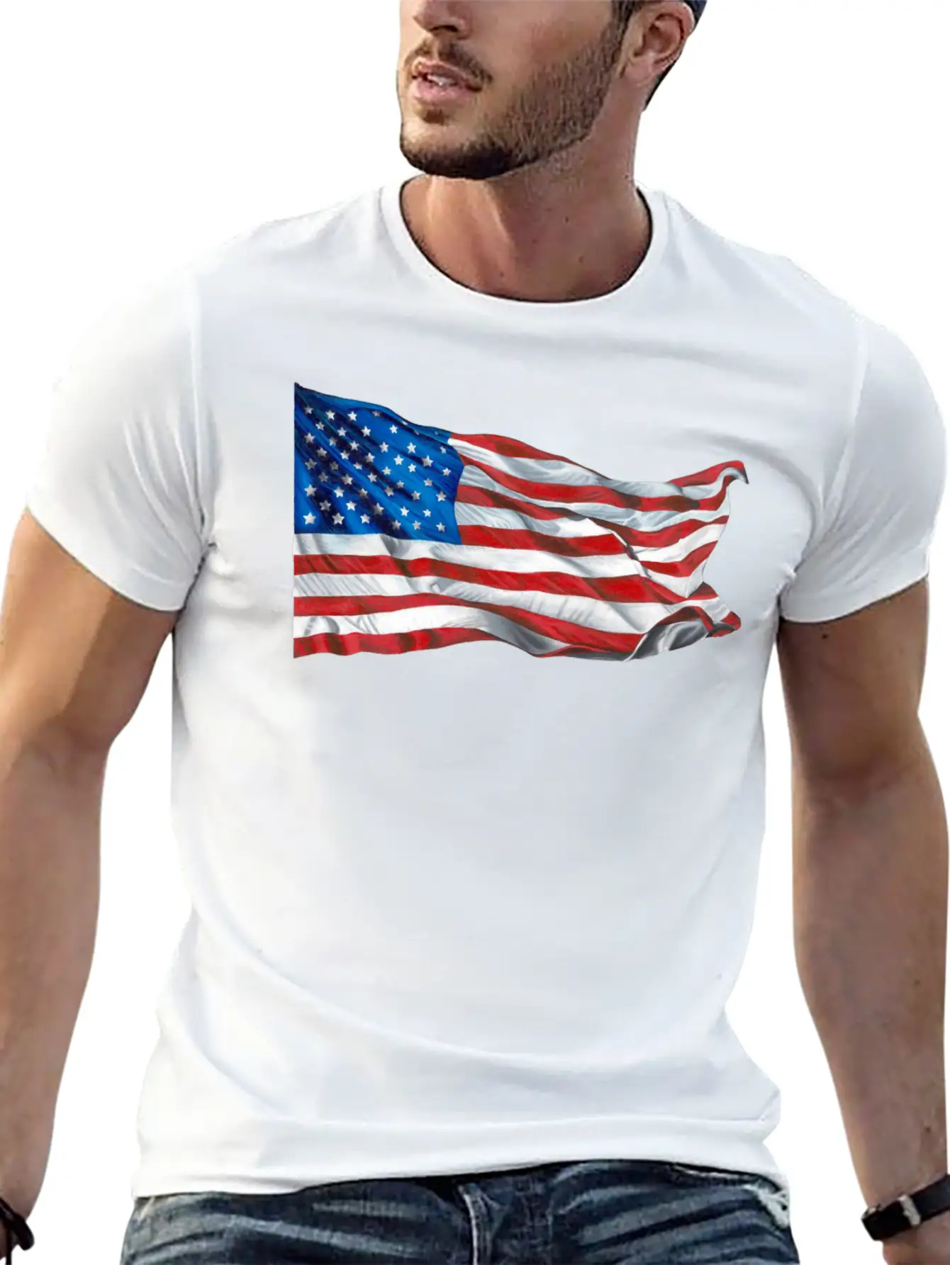 United States Of America Flag Relaxed Everyday Tee – Lightweight And Durable Cotton