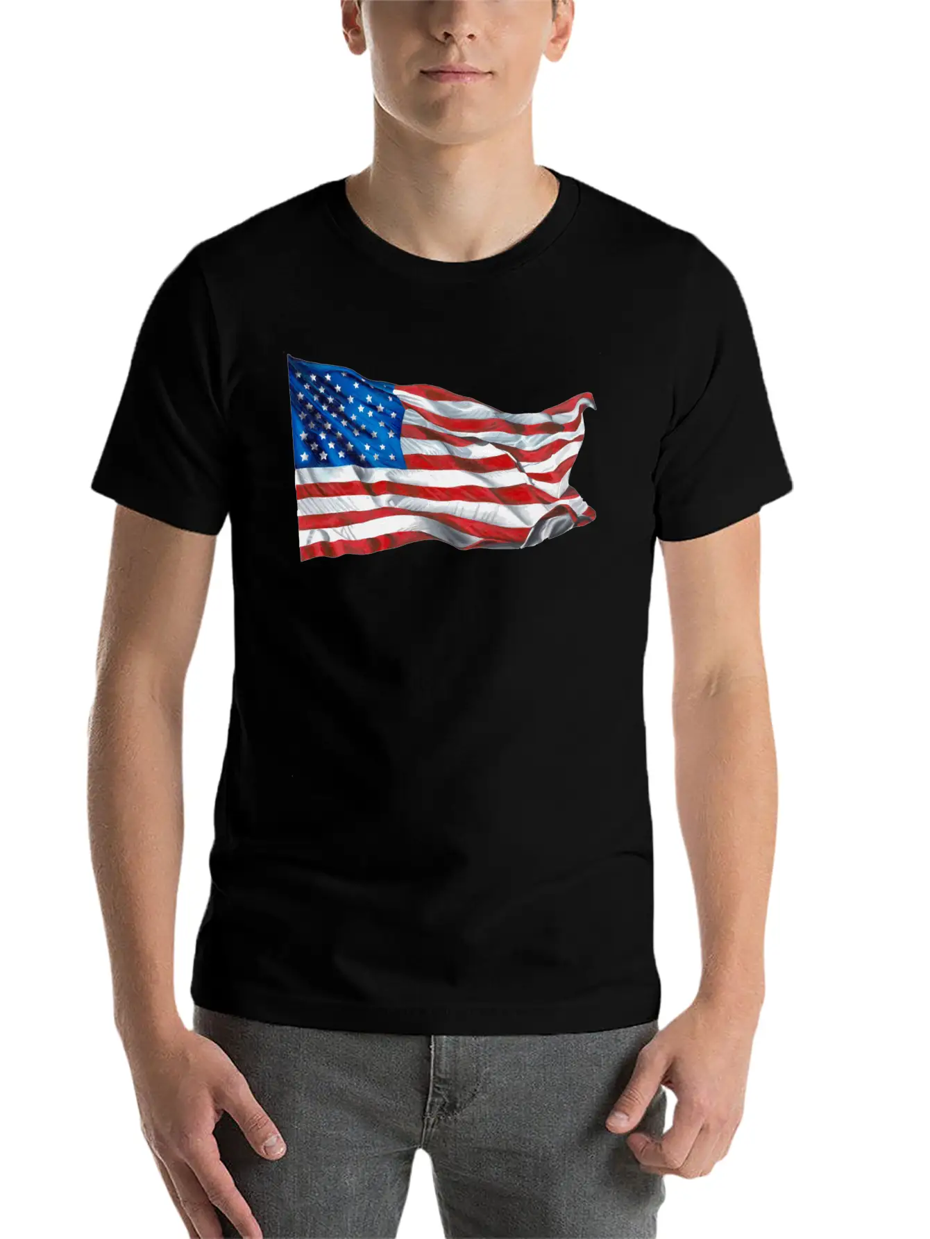 United States Of America Flag Relaxed Everyday Tee – Lightweight And Durable Cotton