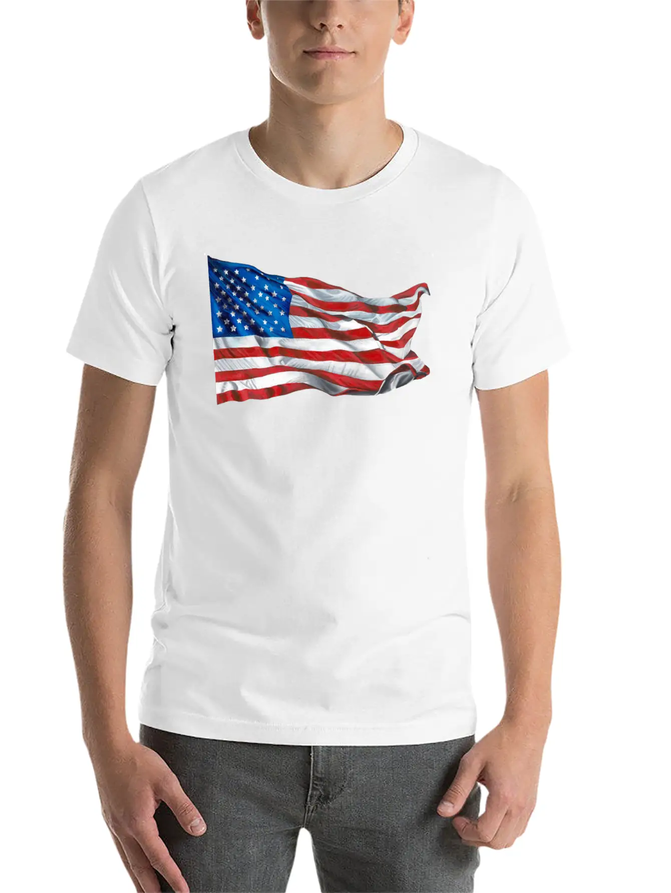 United States Of America Flag Relaxed Everyday Tee – Lightweight And Durable Cotton