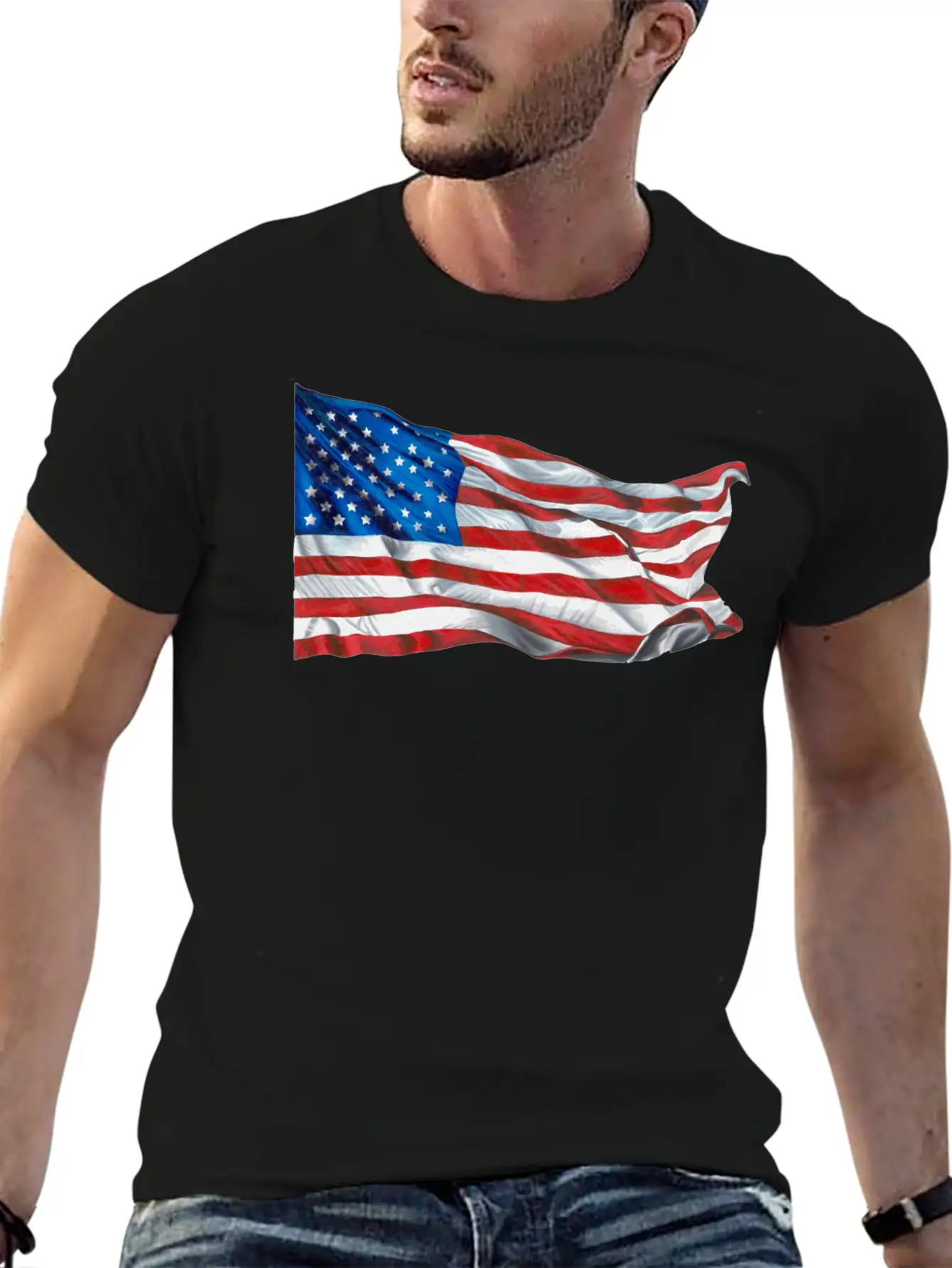 United States Of America Flag Relaxed Everyday Tee – Lightweight And Durable Cotton