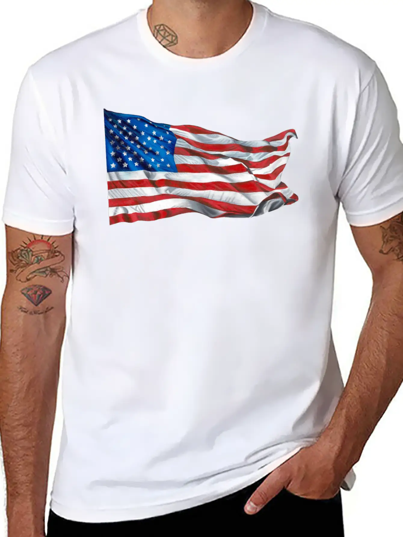 United States Of America Flag Relaxed Everyday Tee – Lightweight And Durable Cotton