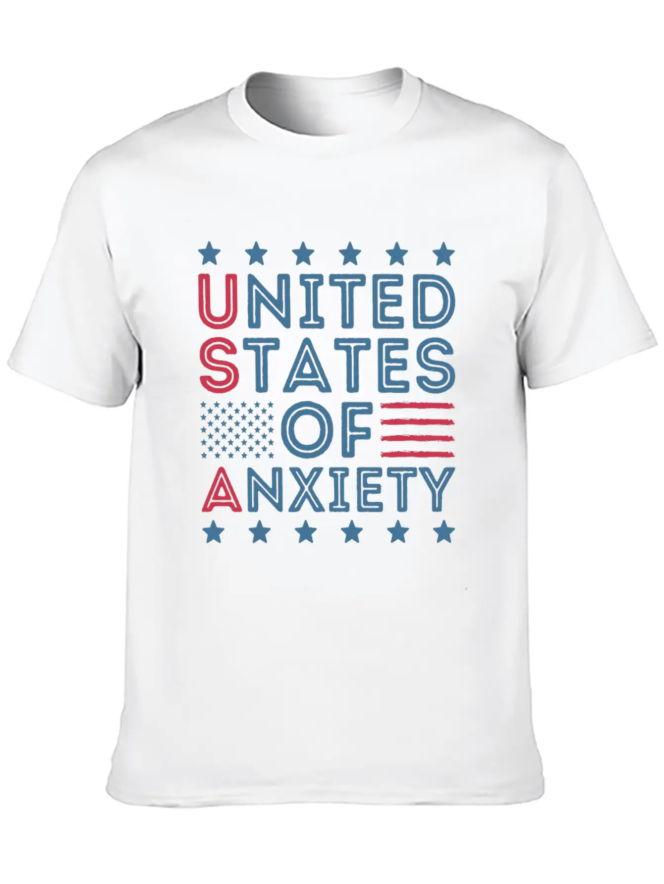 United States Of Anxiety Sarcastic Basic Graphic T-Shirt – Daily Comfort In Soft Cotton