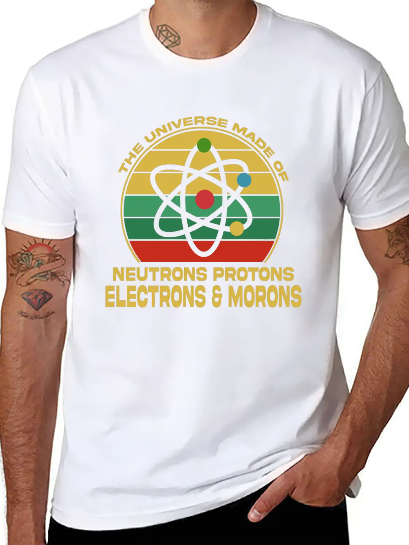 Universe Is Made Of Neutrons Protons Modern Fit Casual T-Shirt – Clean And Versatile Design