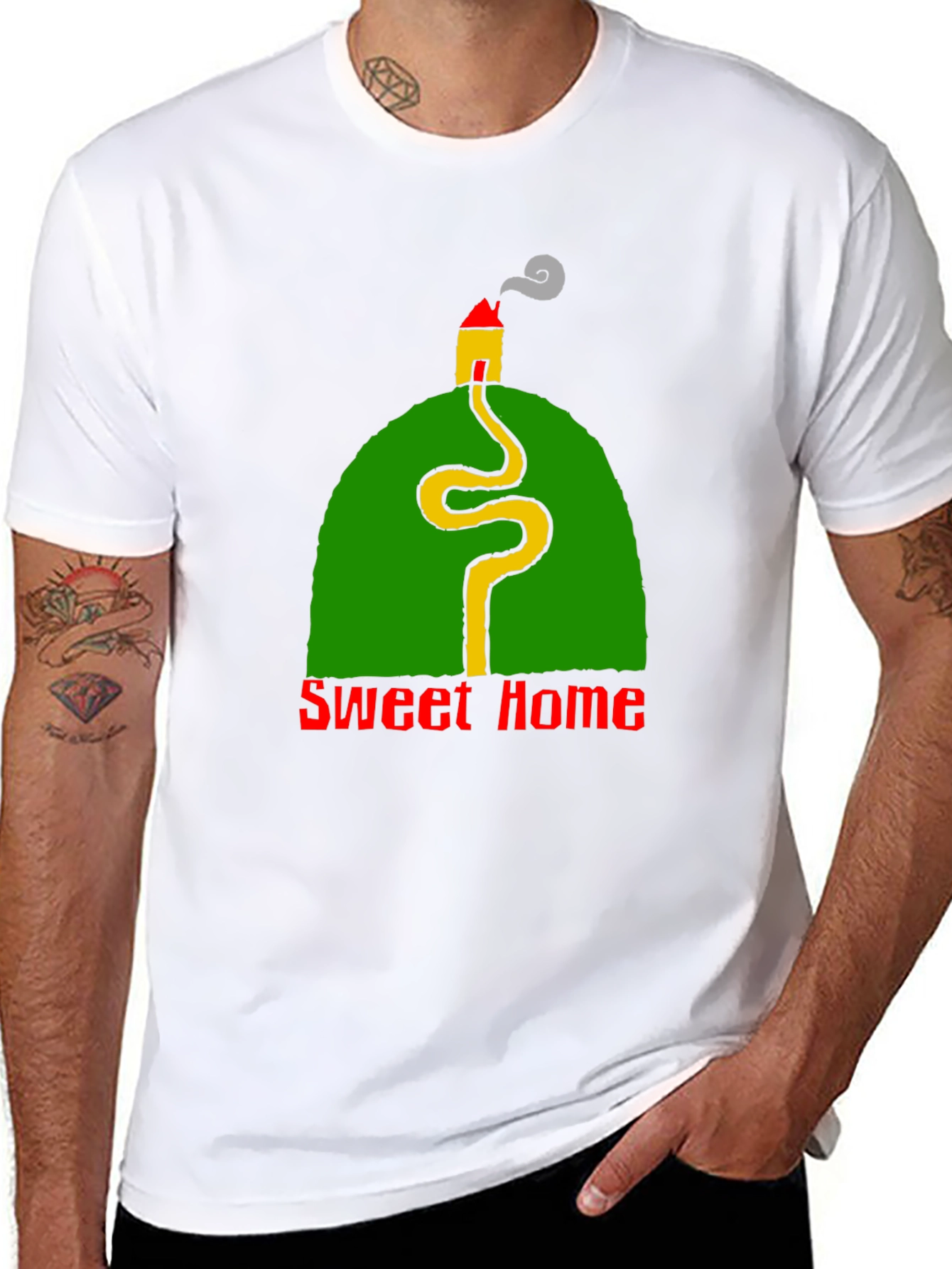 Sweet Home Graphic Tee - Black Crewneck T-Shirt