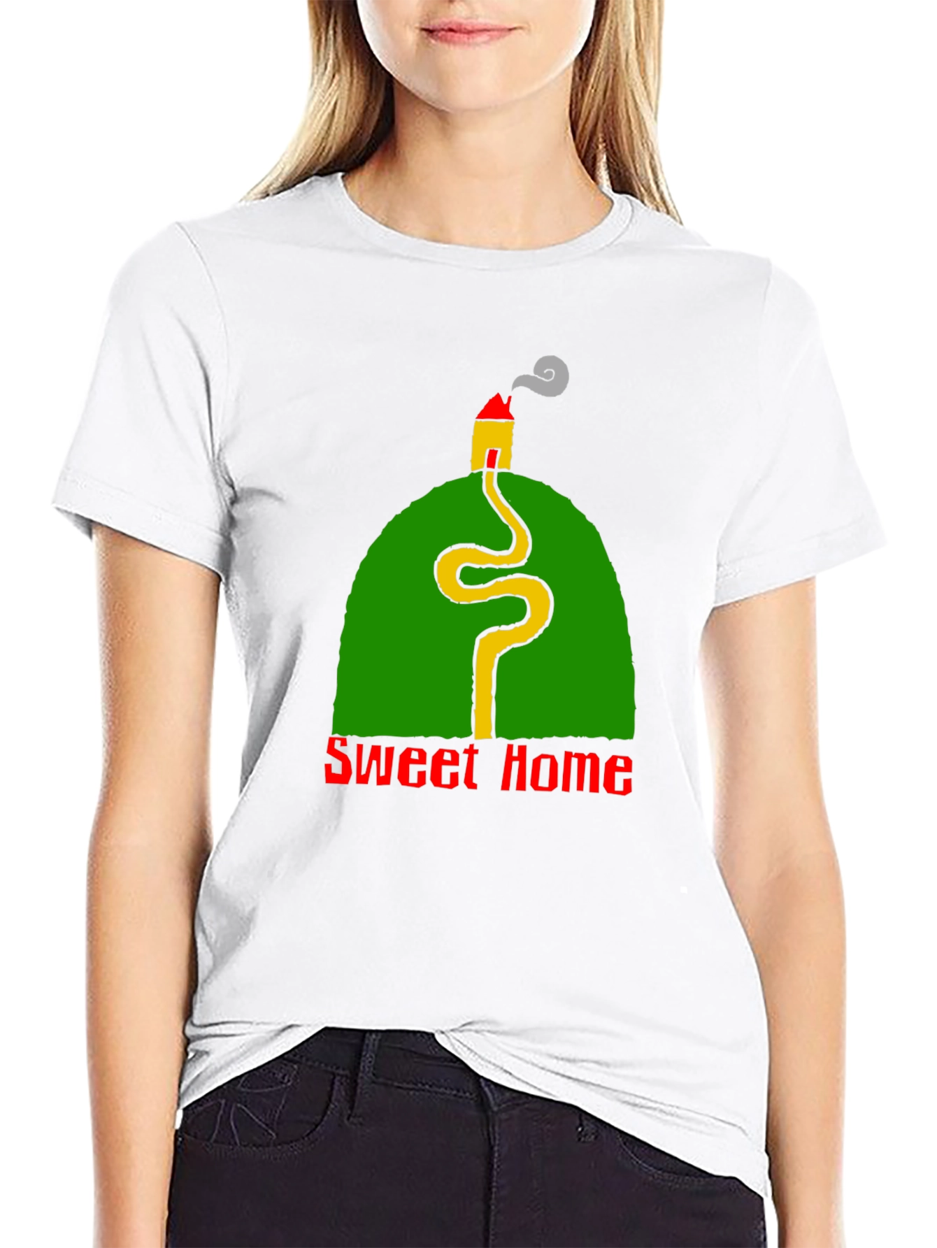 Sweet Home Graphic Tee - Black Crewneck T-Shirt