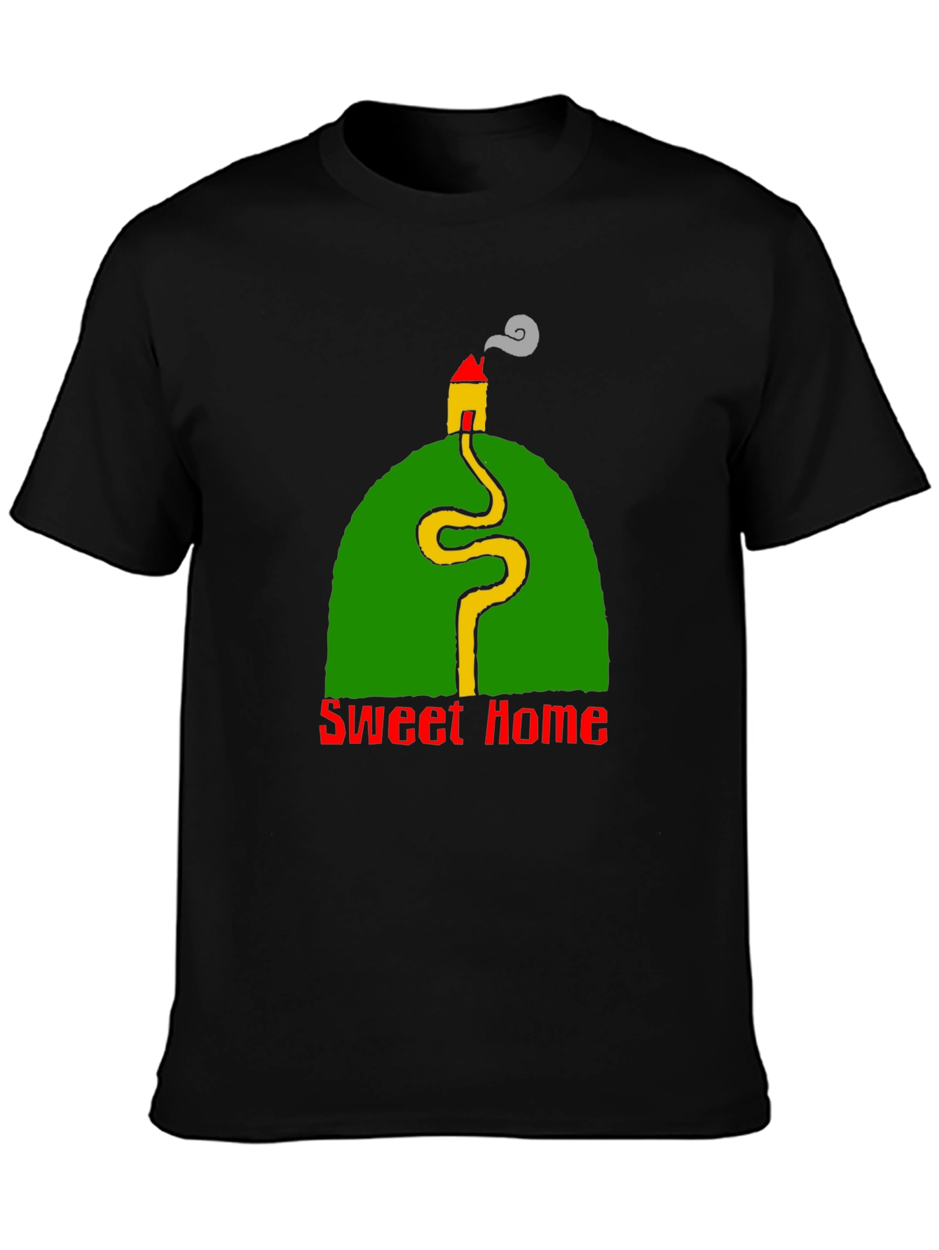 Sweet Home Graphic Tee - Black Crewneck T-Shirt