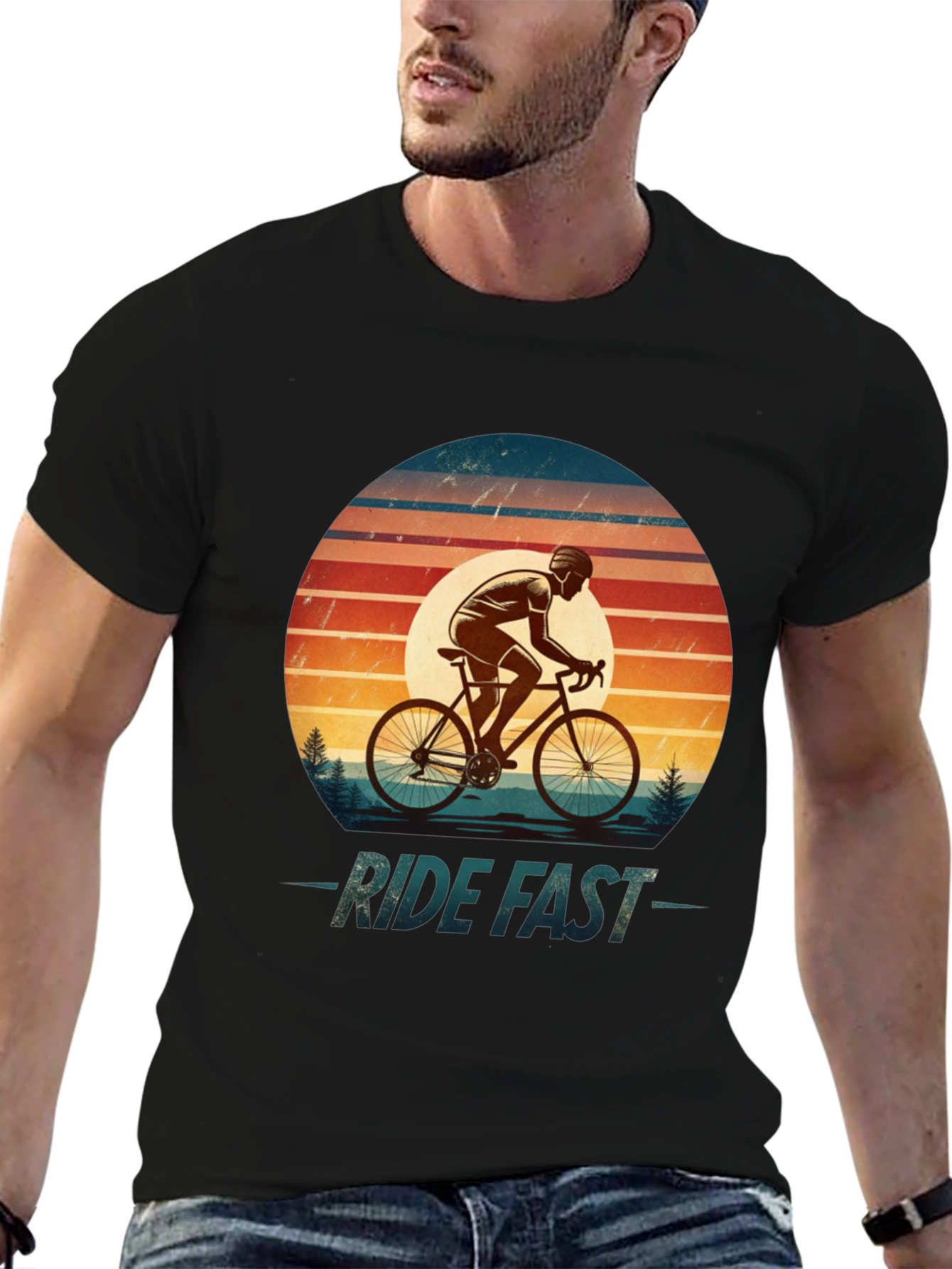 Ride Fast Retro Cycling T-Shirt
