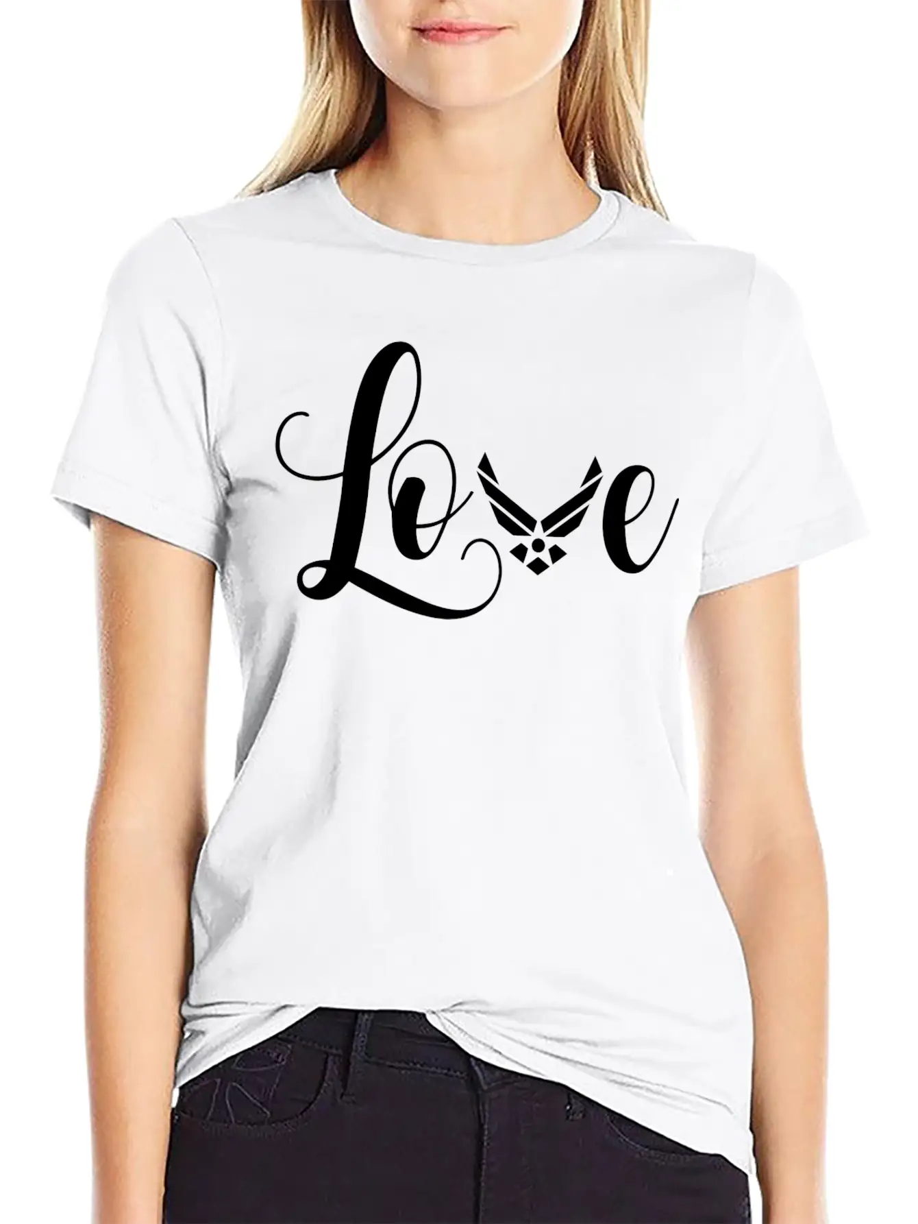 Us Air Force Proud Air Force Airman Wife Girlfrien Stylish Everyday T-Shirt – Unisex Basic Cotton Tee