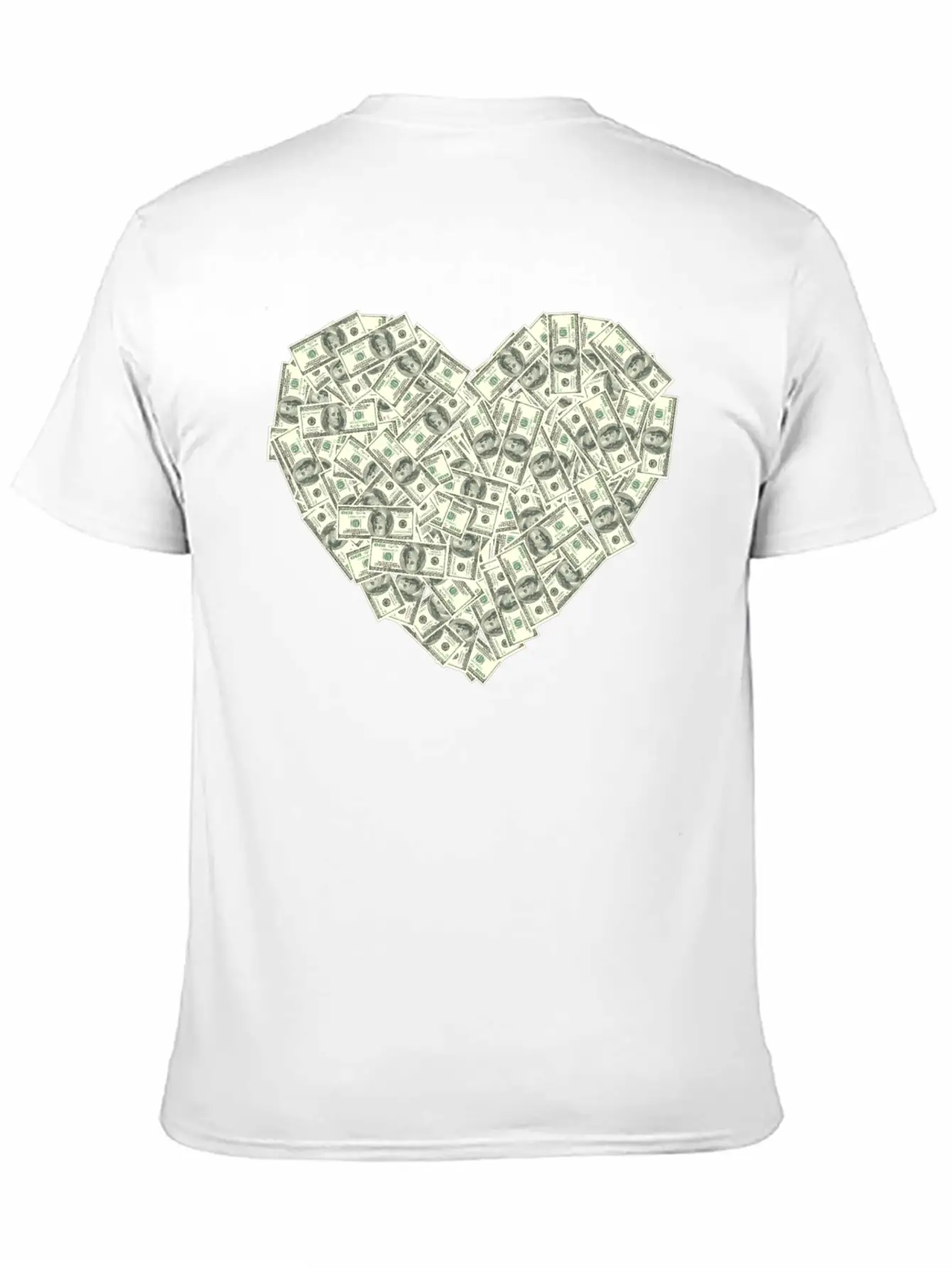 US Dollar Heart Shape, Love Money Modern Fit Casual T-Shirt – Clean And Versatile Design