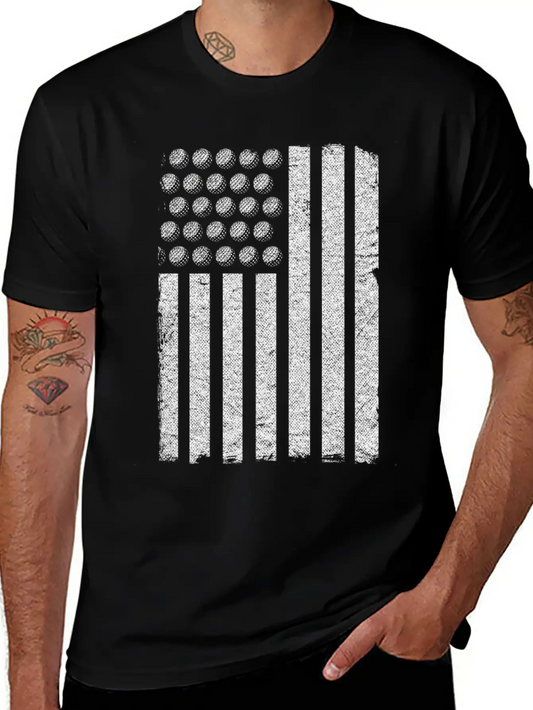 US Flag Golf Balls Patriotic Golfers Golf Players Comfortable Minimalist Graphic Tee – Summer Style Essential