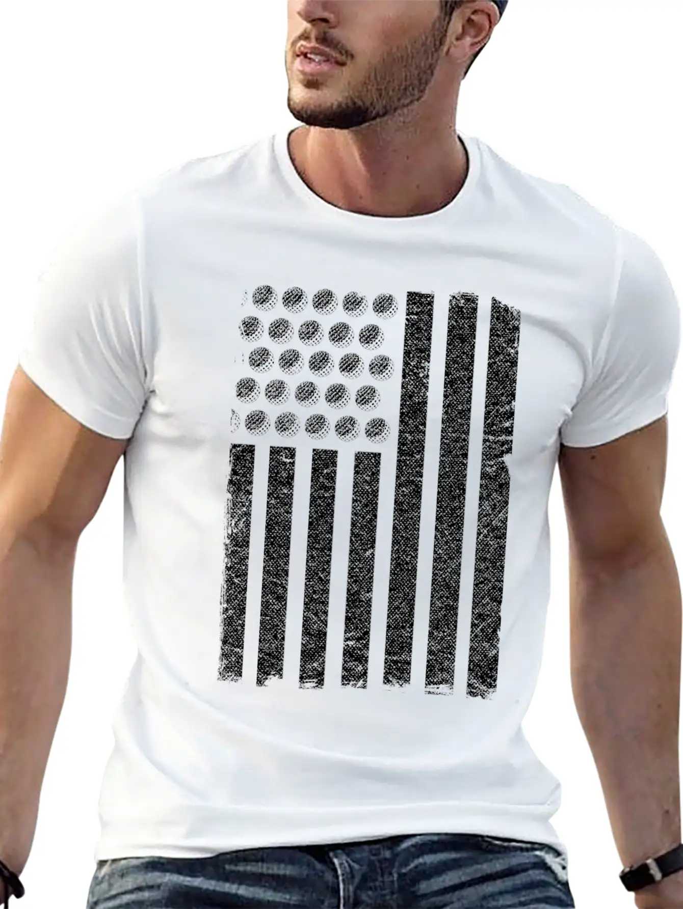 US Flag Golf Balls Patriotic Golfers Golf Players Comfortable Minimalist Graphic Tee – Summer Style Essential