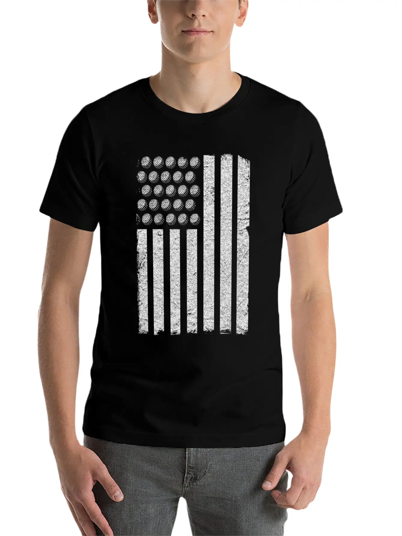 US Flag Golf Balls Patriotic Golfers Golf Players Comfortable Minimalist Graphic Tee – Summer Style Essential