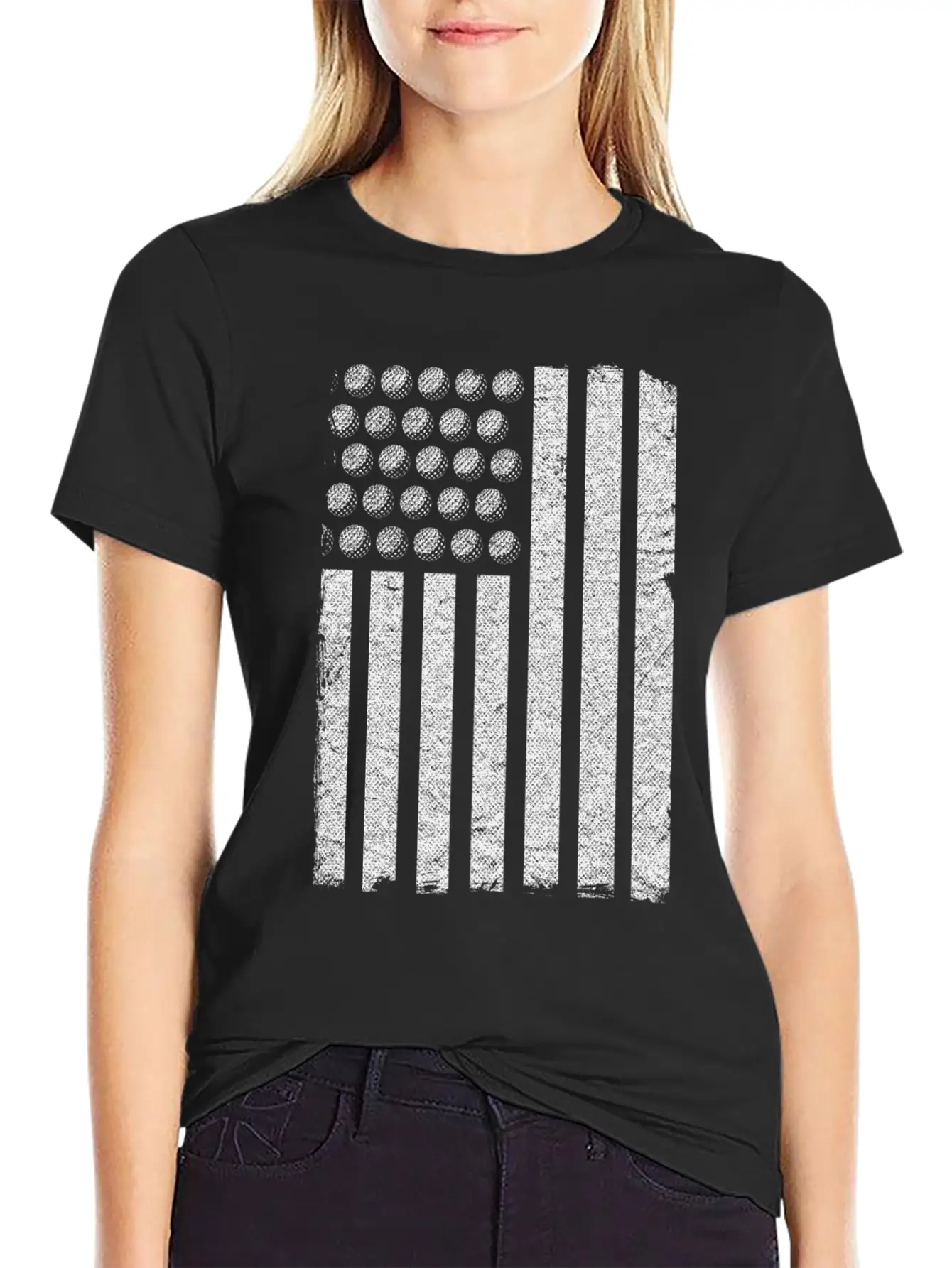 US Flag Golf Balls Patriotic Golfers Golf Players Comfortable Minimalist Graphic Tee – Summer Style Essential