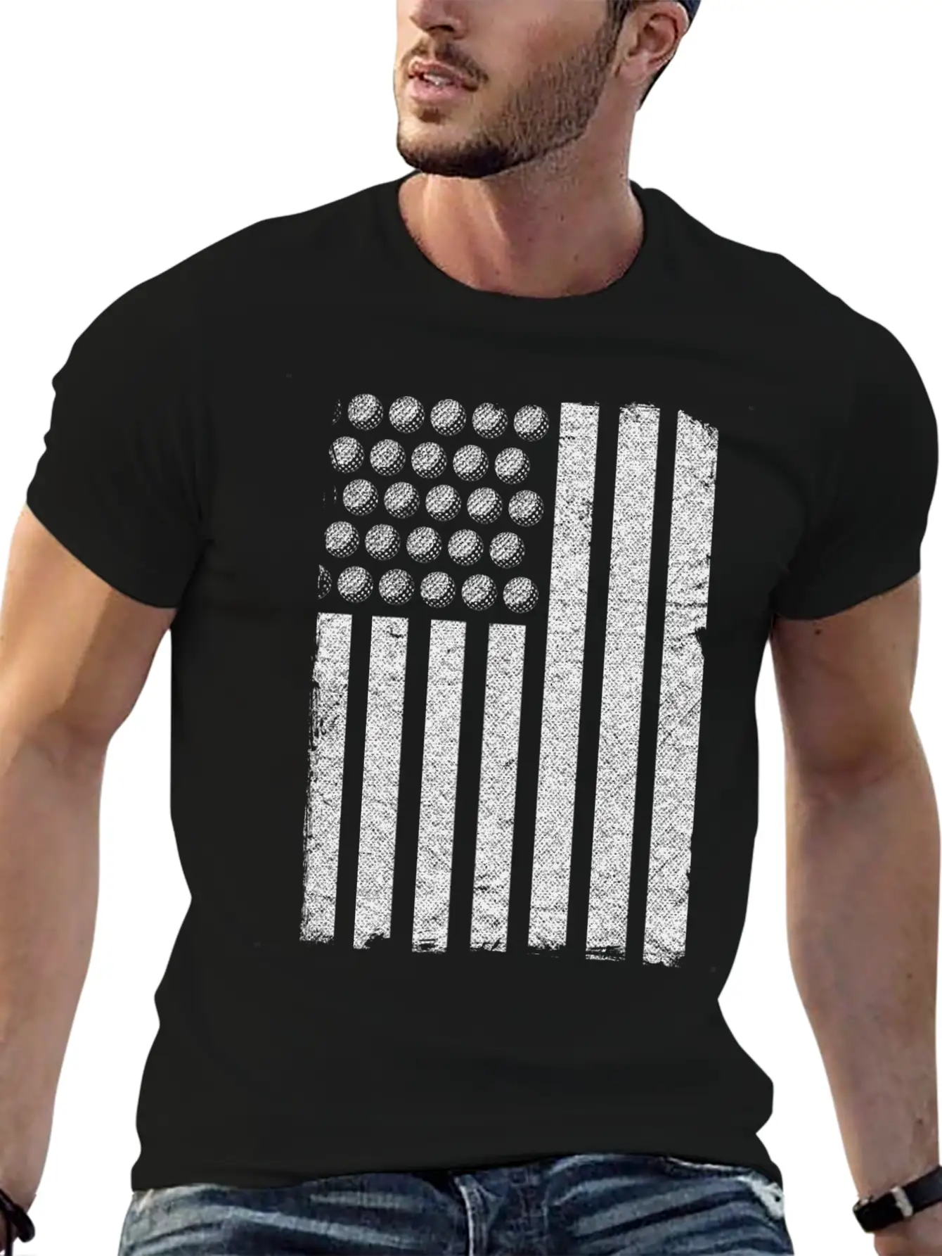 US Flag Golf Balls Patriotic Golfers Golf Players Comfortable Minimalist Graphic Tee – Summer Style Essential