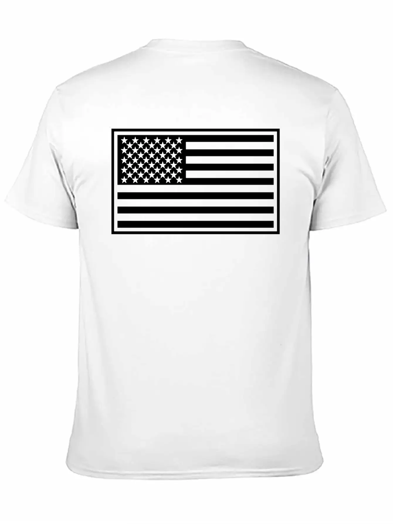 US Flag In White Modern Fit Casual T-Shirt ��� Clean And Versatile Design