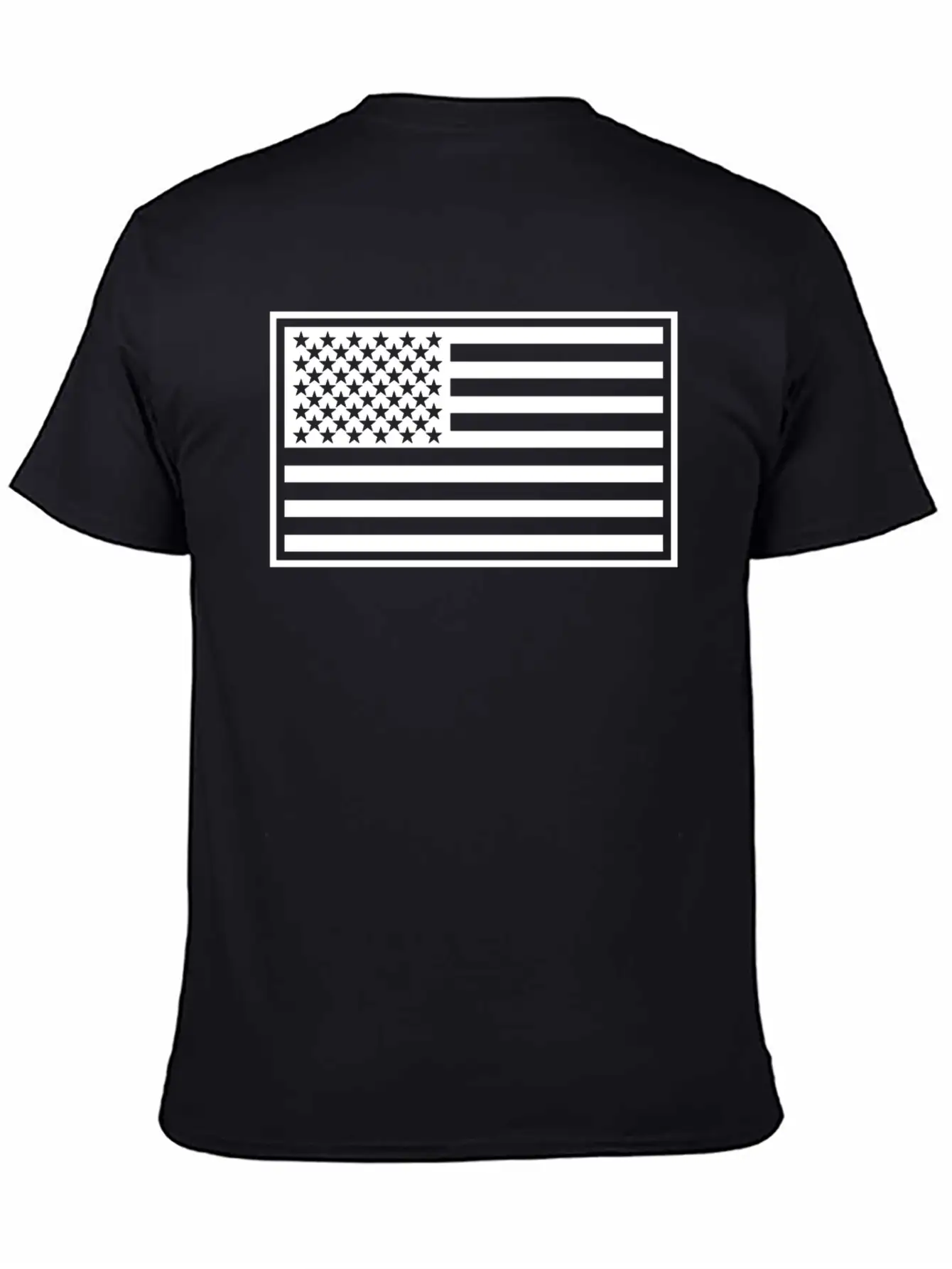 US Flag In White Modern Fit Casual T-Shirt ��� Clean And Versatile Design